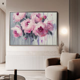 Floral 766 Canvas Art 60 x 40 cm / Black