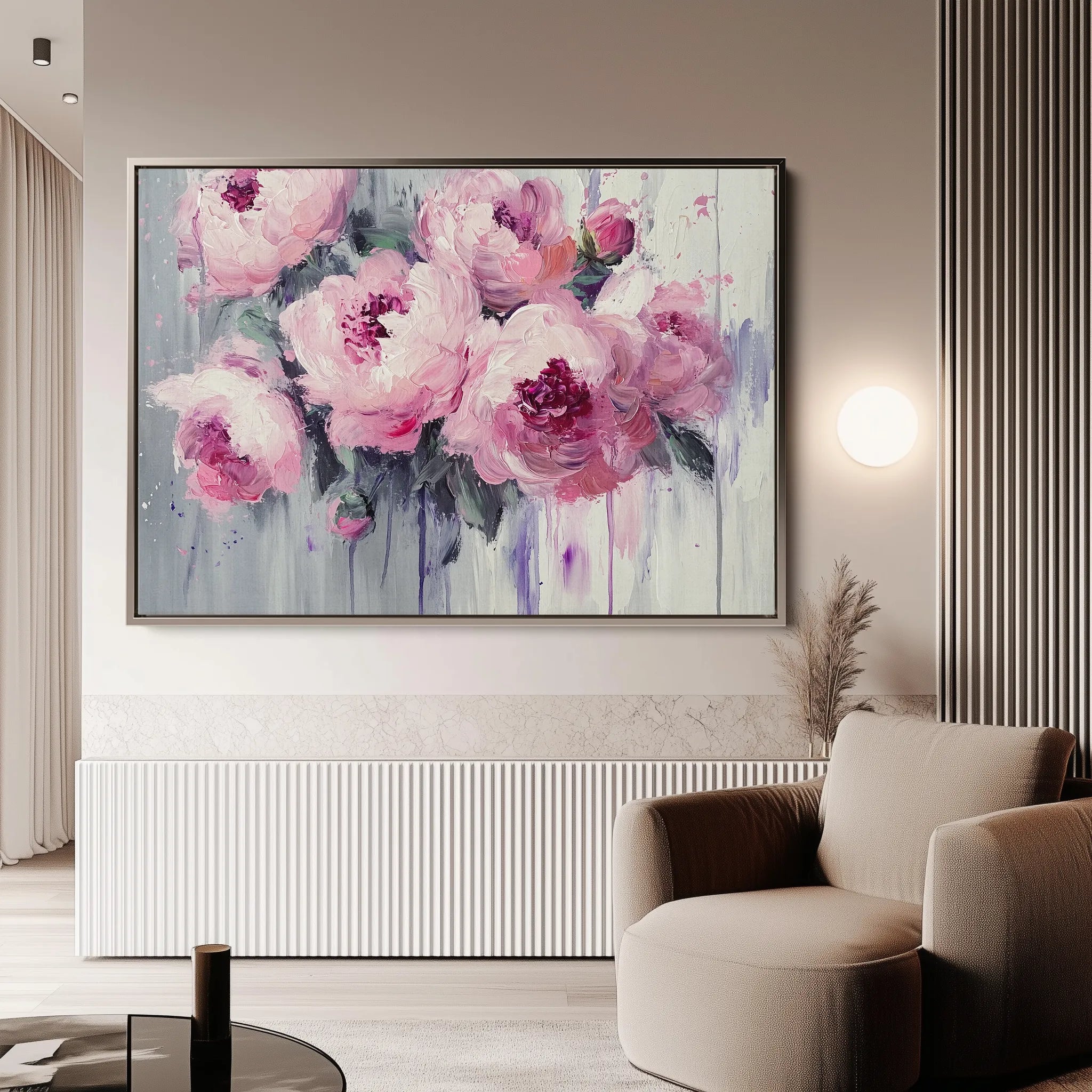 Floral 766 Canvas Art 60 x 40 cm / Black