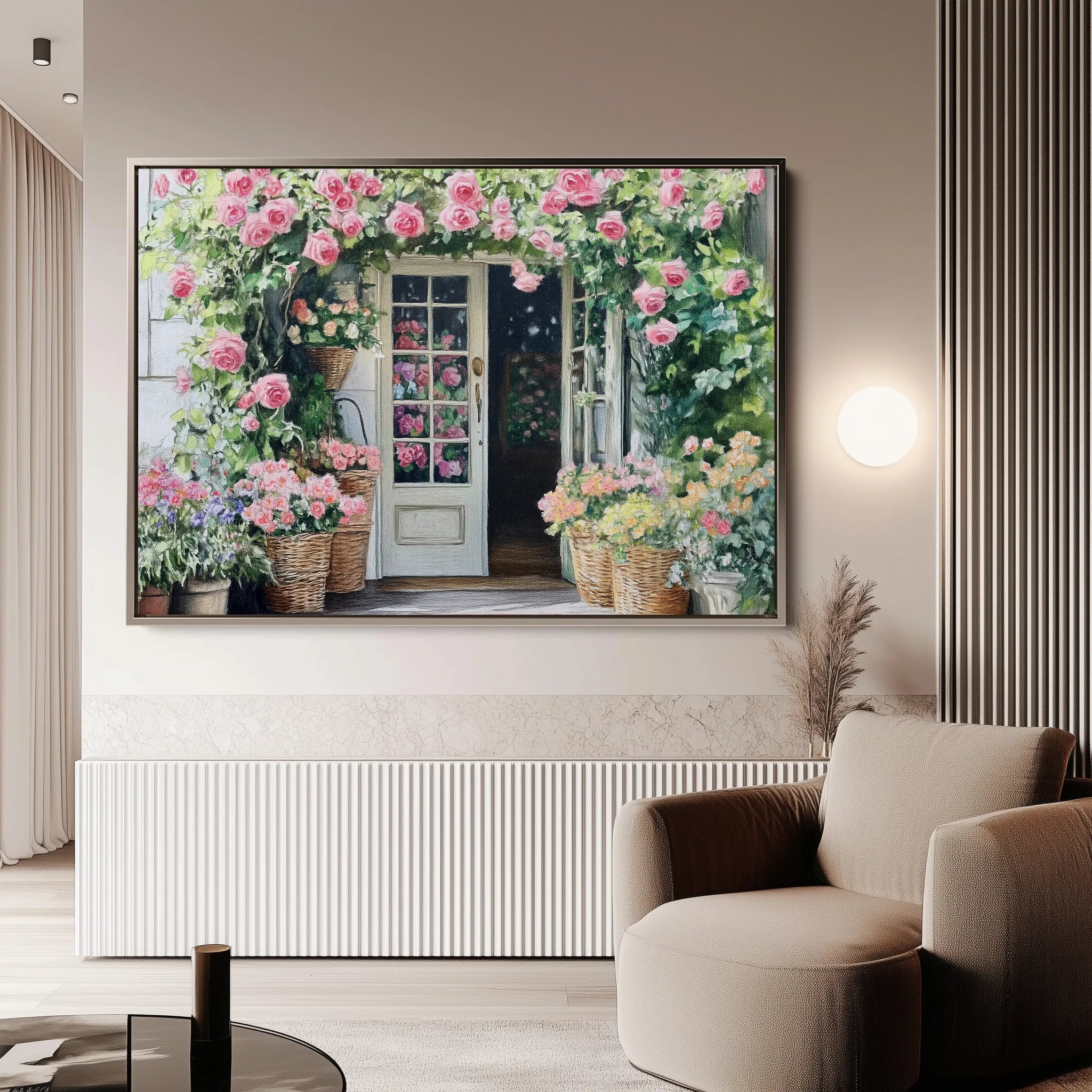 Floral 767 Canvas Art 60 x 40 cm / Black