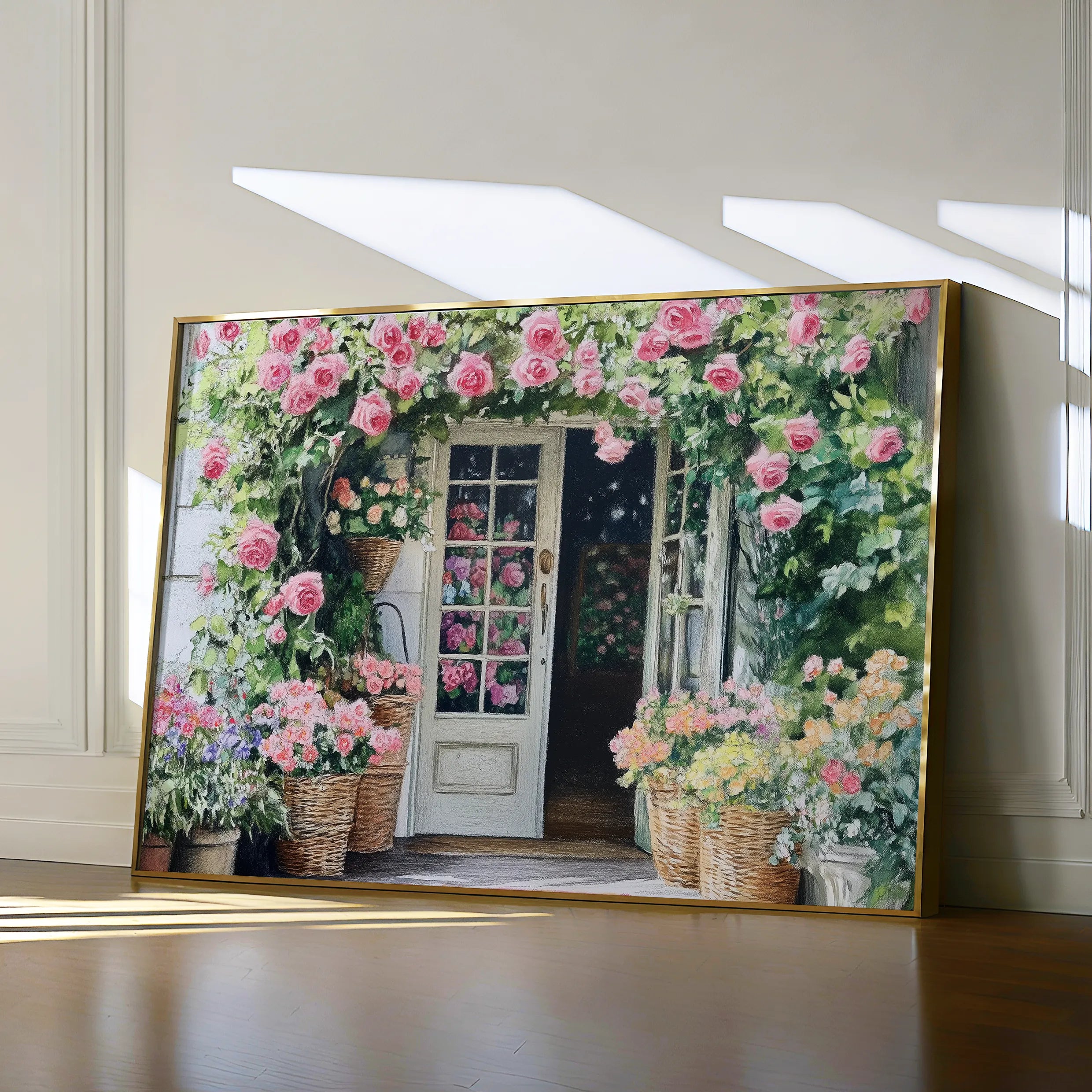 Floral 767 Canvas Art 60 x 40 cm / Black
