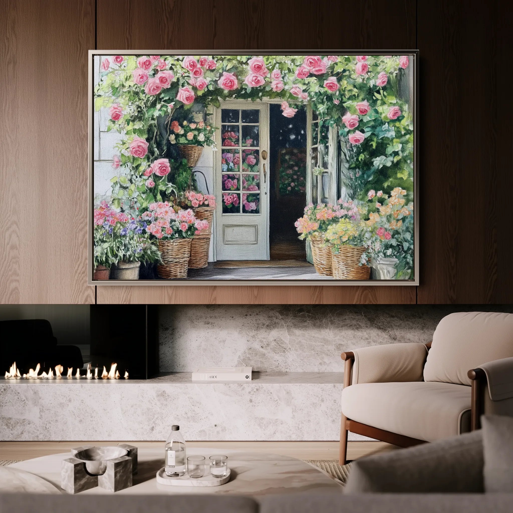 Floral 767 Canvas Art 60 x 40 cm / Black