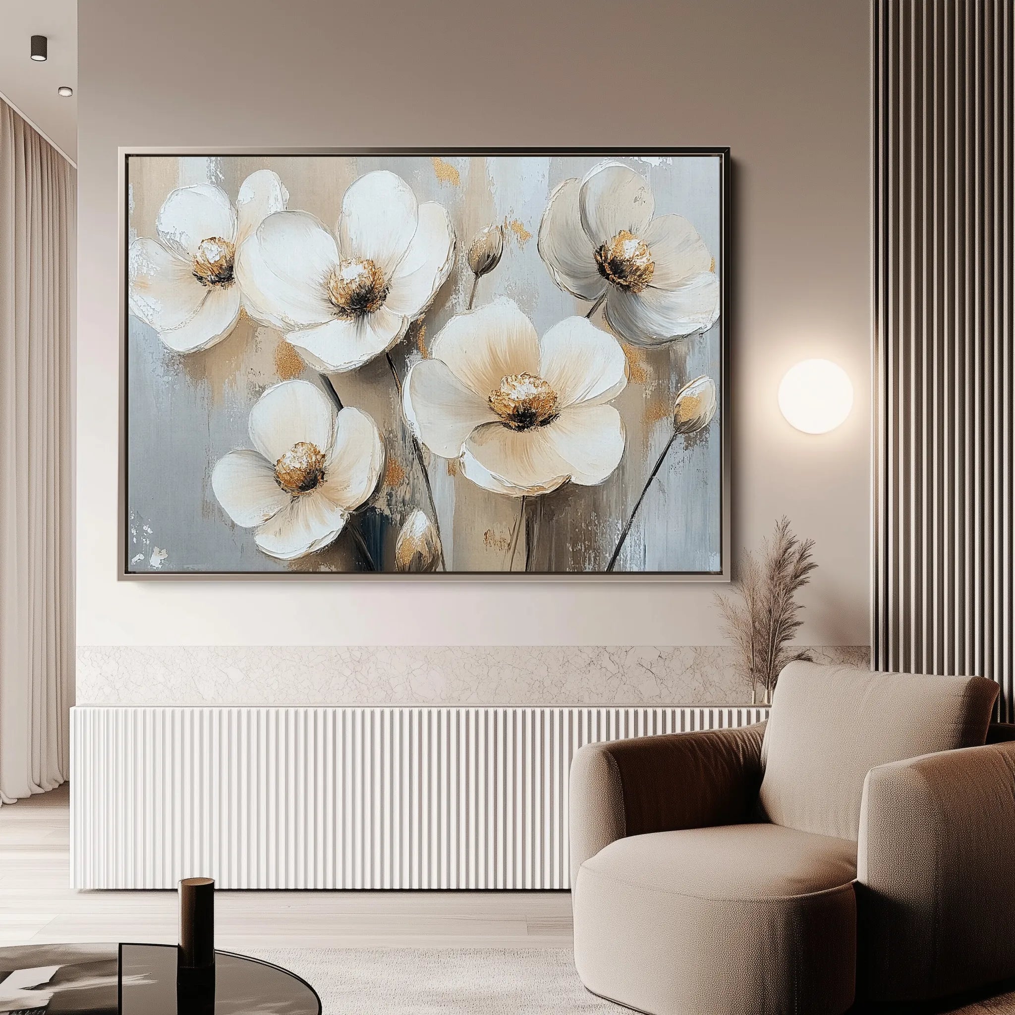 Floral 770 Canvas Art 60 x 40 cm / Black