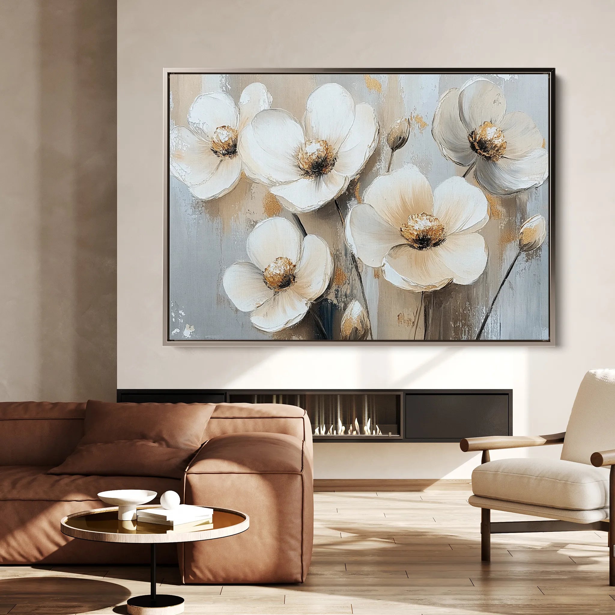 Floral 770 Canvas Art 60 x 40 cm / Black