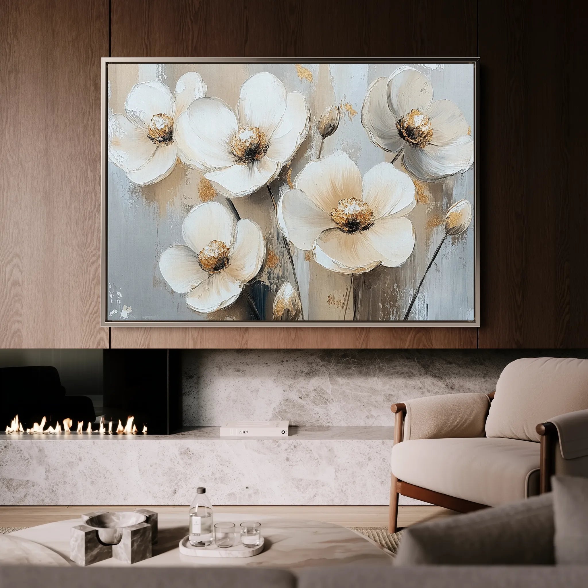Floral 770 Canvas Art 60 x 40 cm / Black
