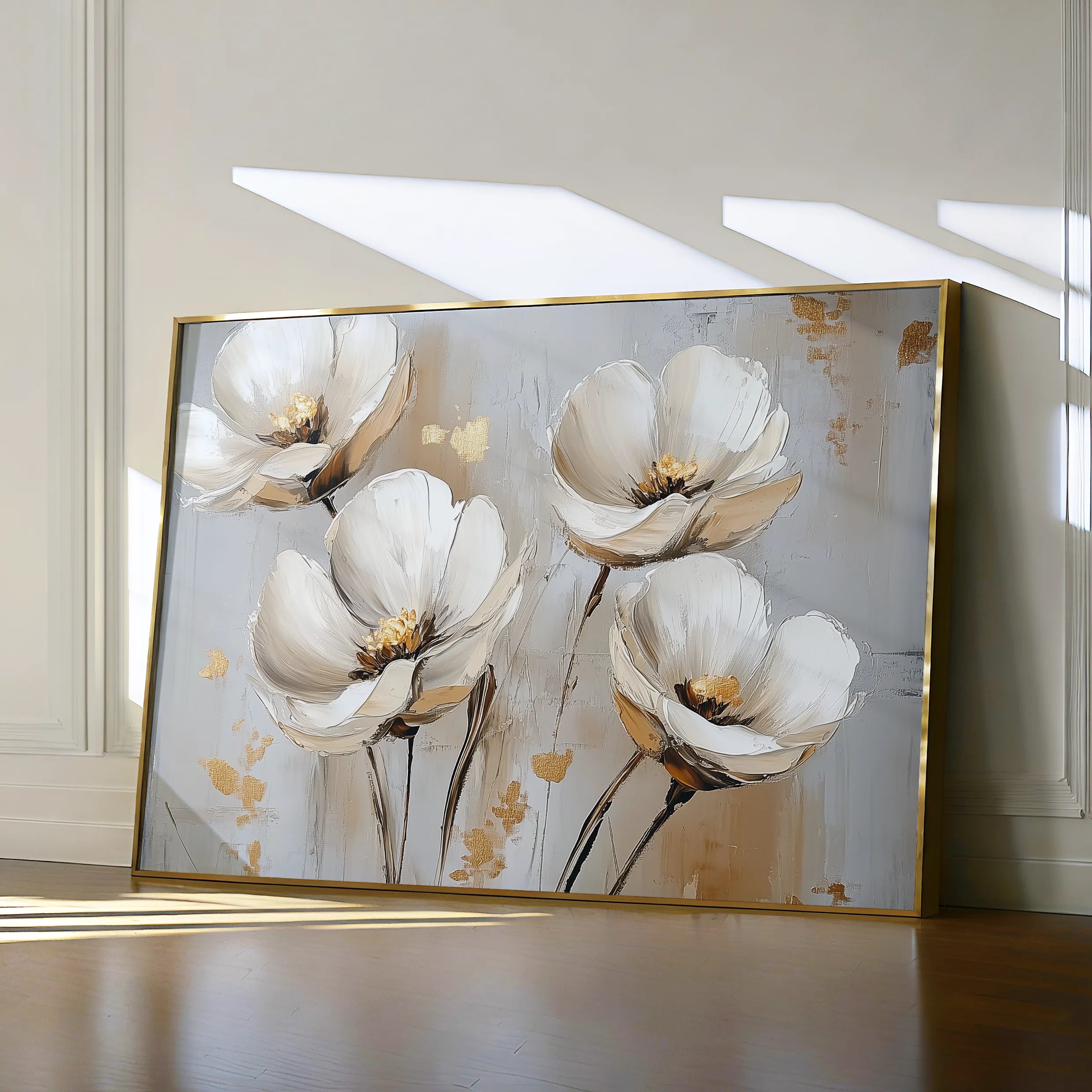 Floral 772 Canvas Art 60 x 40 cm / Black