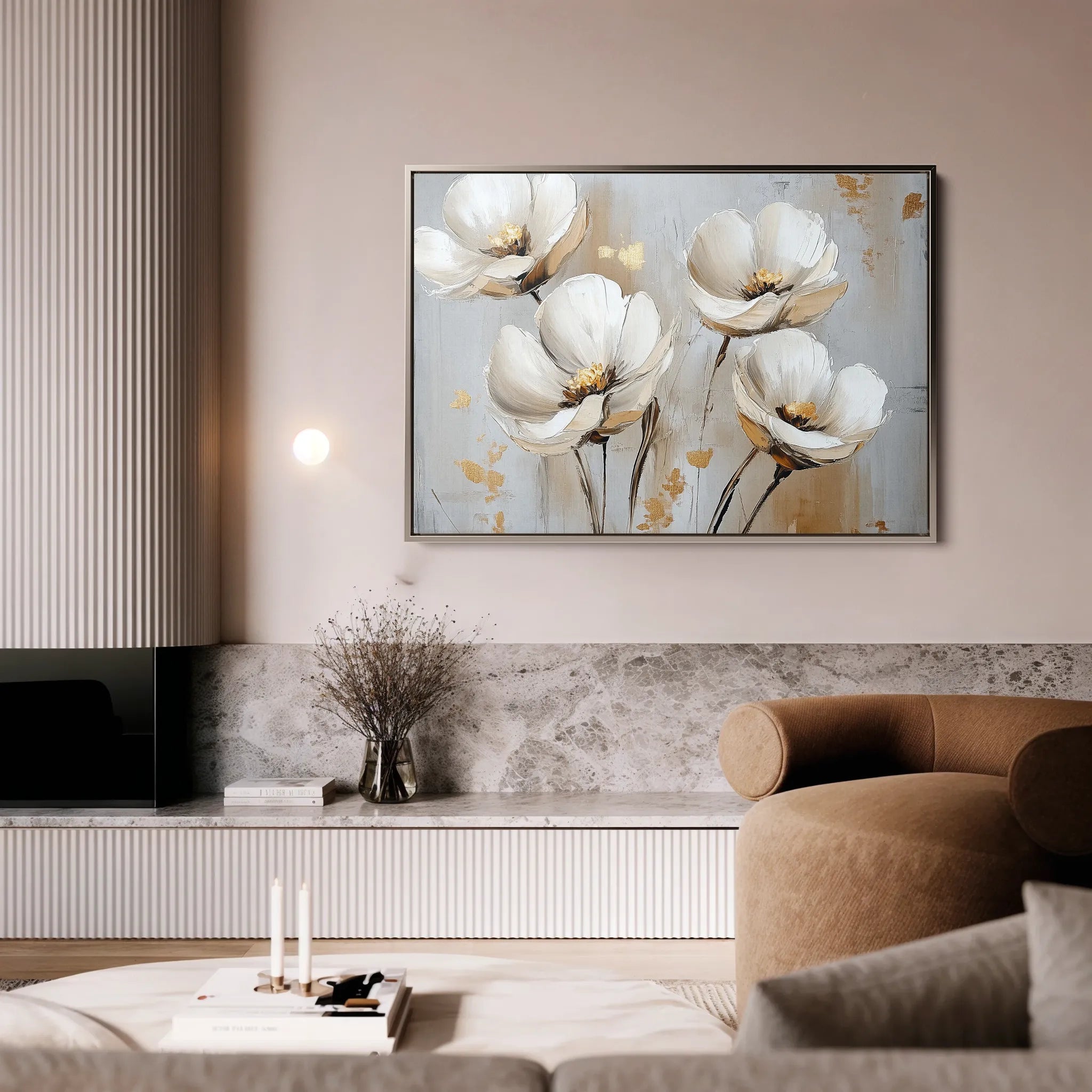 Floral 772 Canvas Art 60 x 40 cm / Black