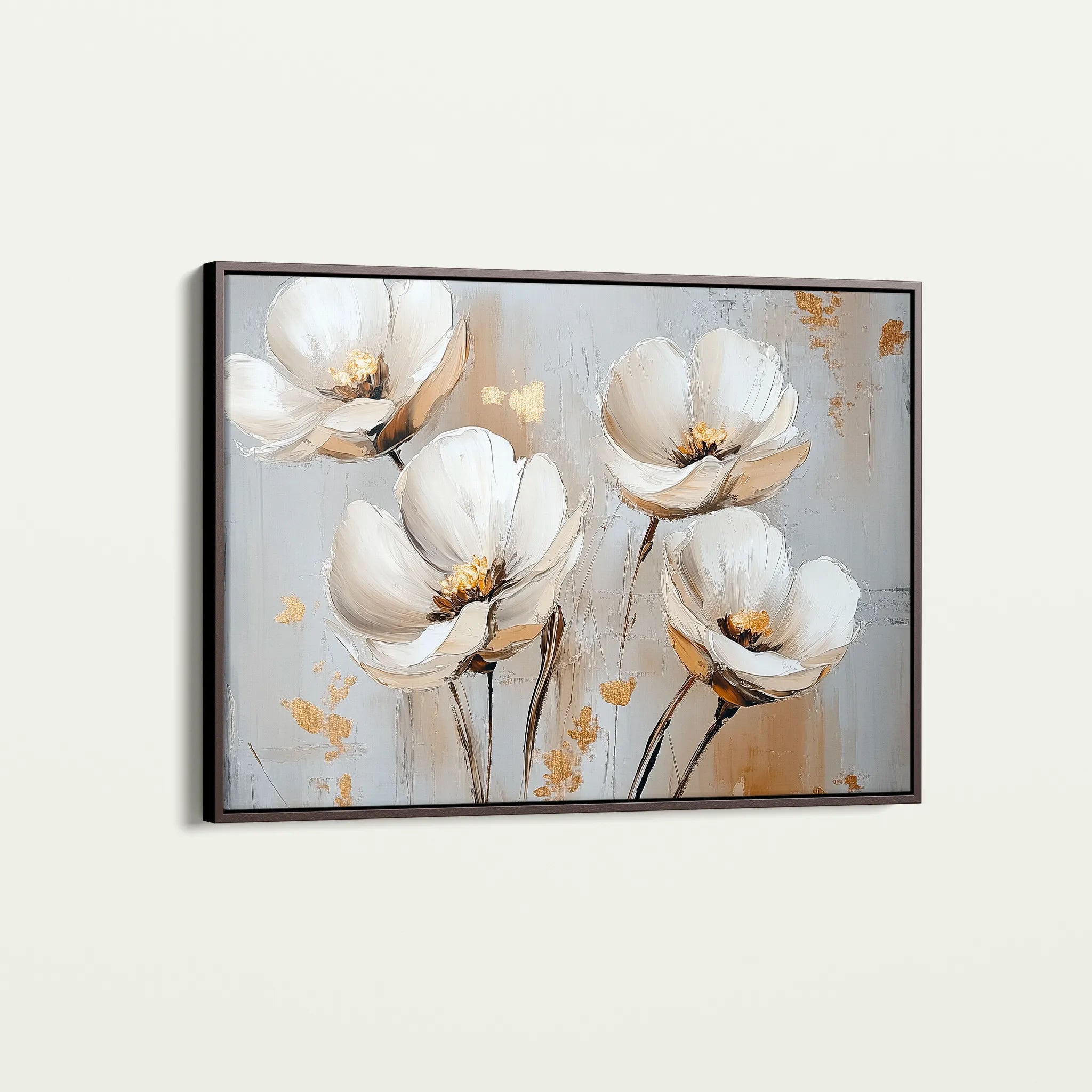 Floral 772 Canvas Art 60 x 40 cm / Black