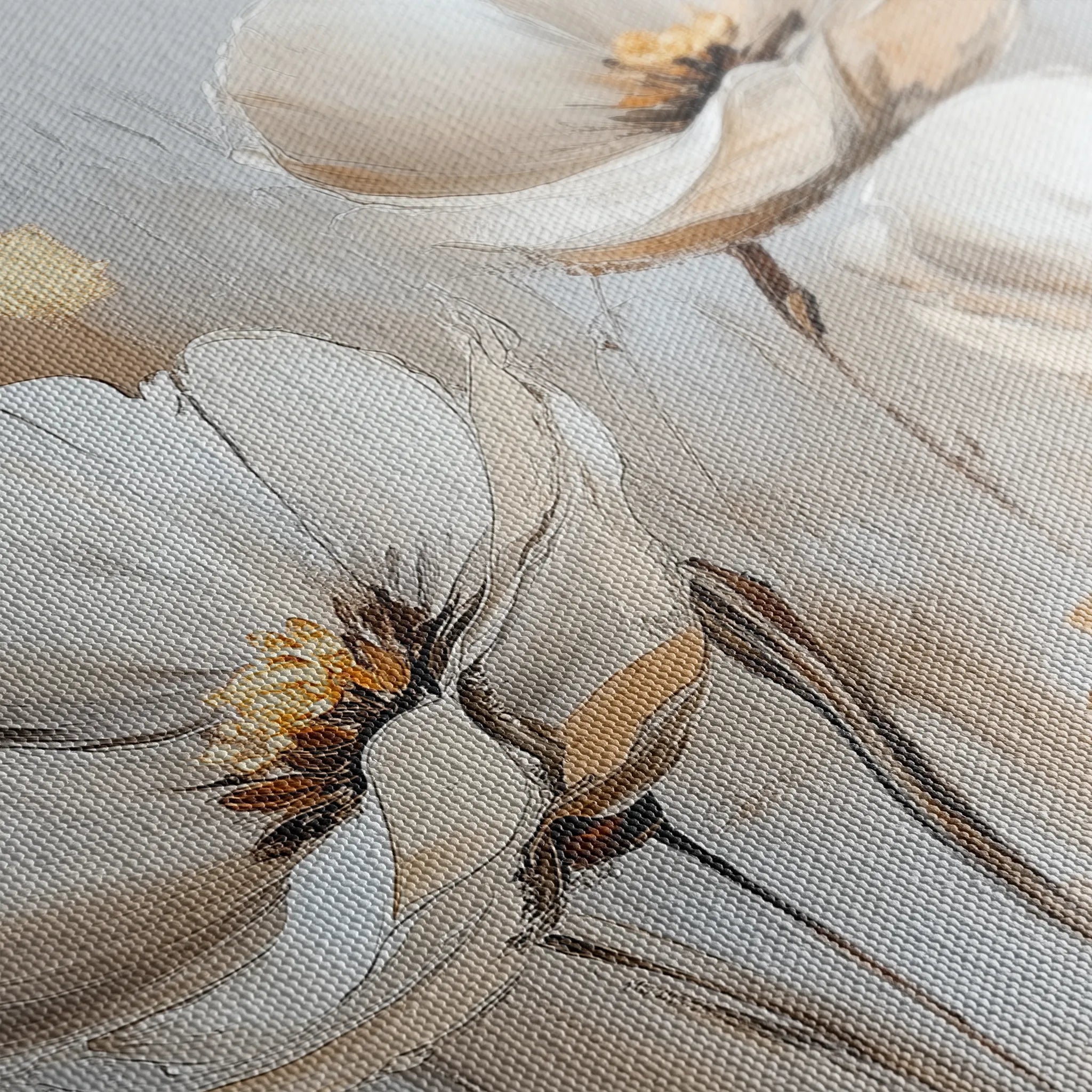 Floral 772 Canvas Art 60 x 40 cm / Black