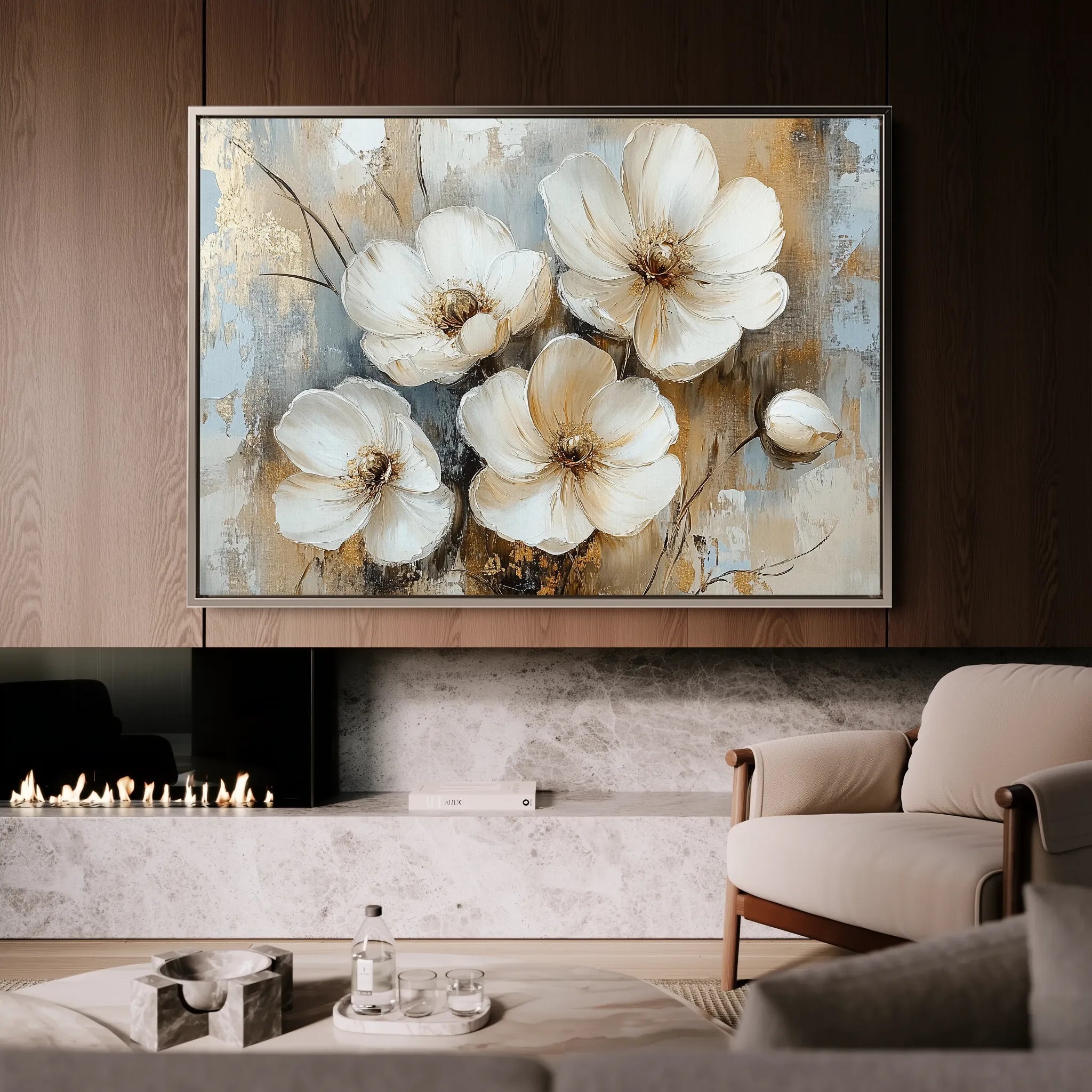 Floral 774 Canvas Art 60 x 40 cm / Black