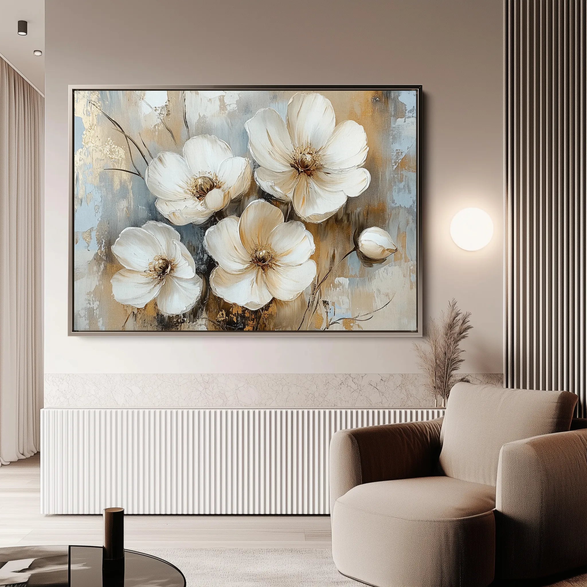 Floral 774 Canvas Art 60 x 40 cm / Black