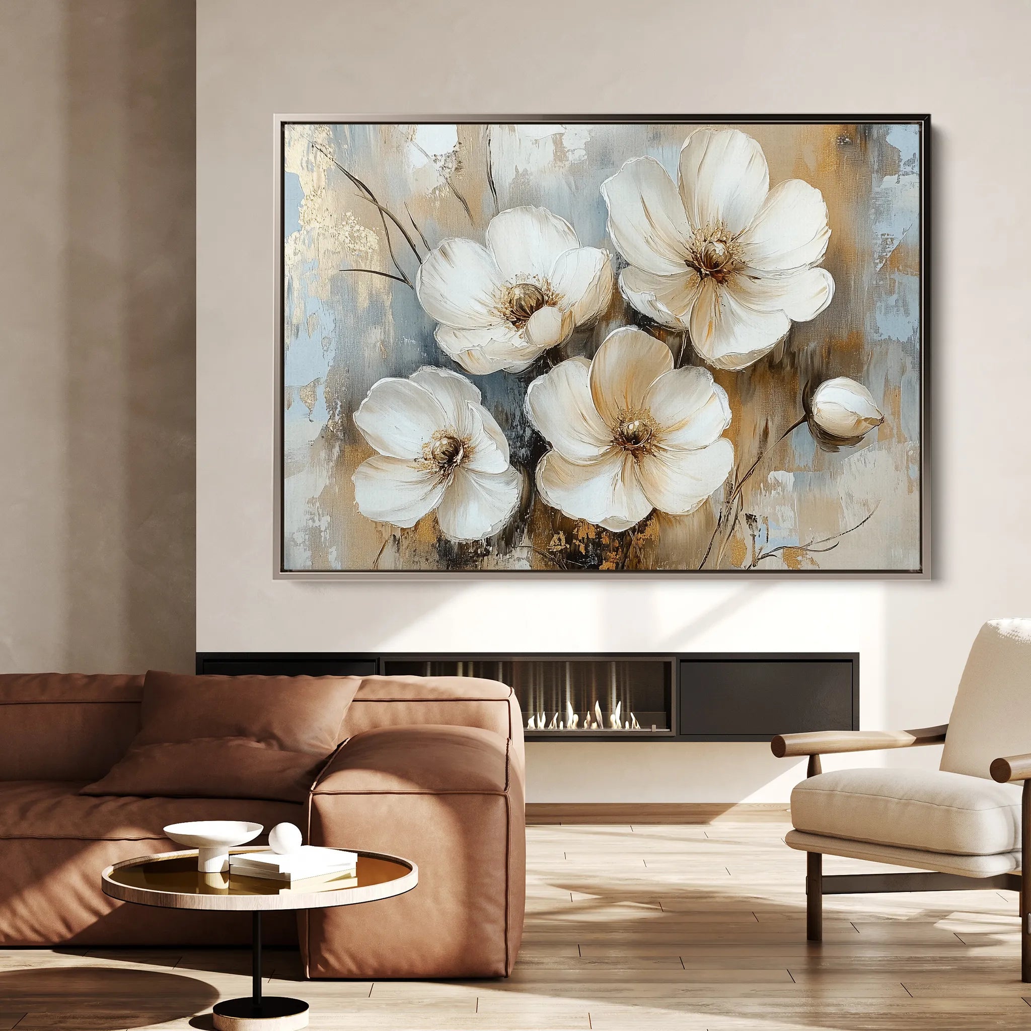 Floral 774 Canvas Art 60 x 40 cm / Black