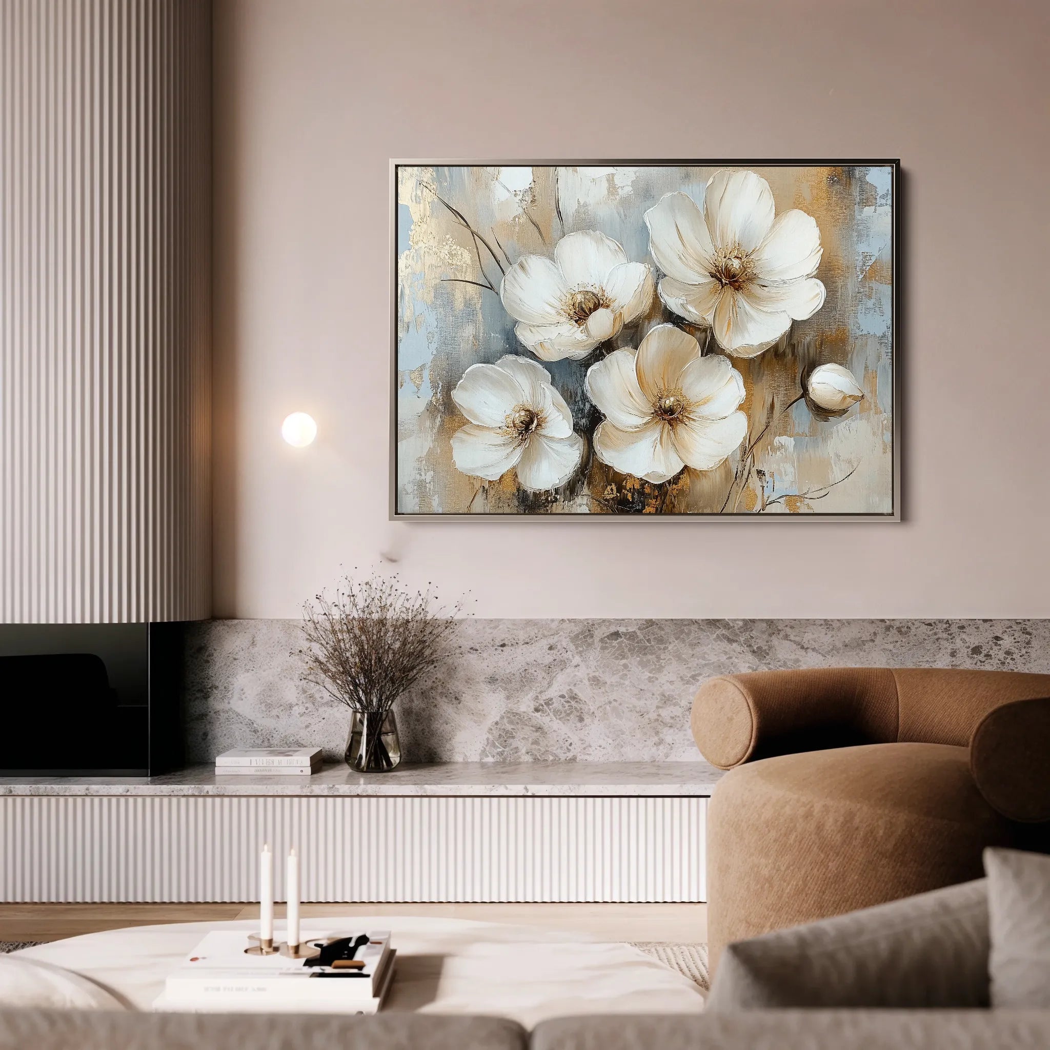 Floral 774 Canvas Art 60 x 40 cm / Black