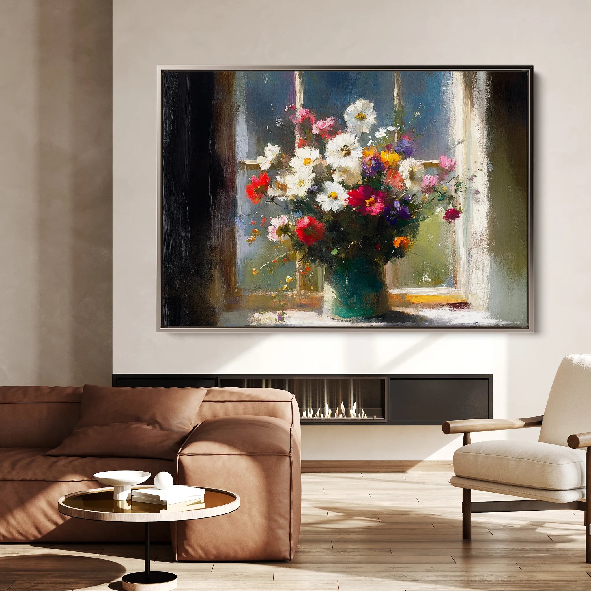 Floral 775 Canvas Art 60 x 40 cm / Black