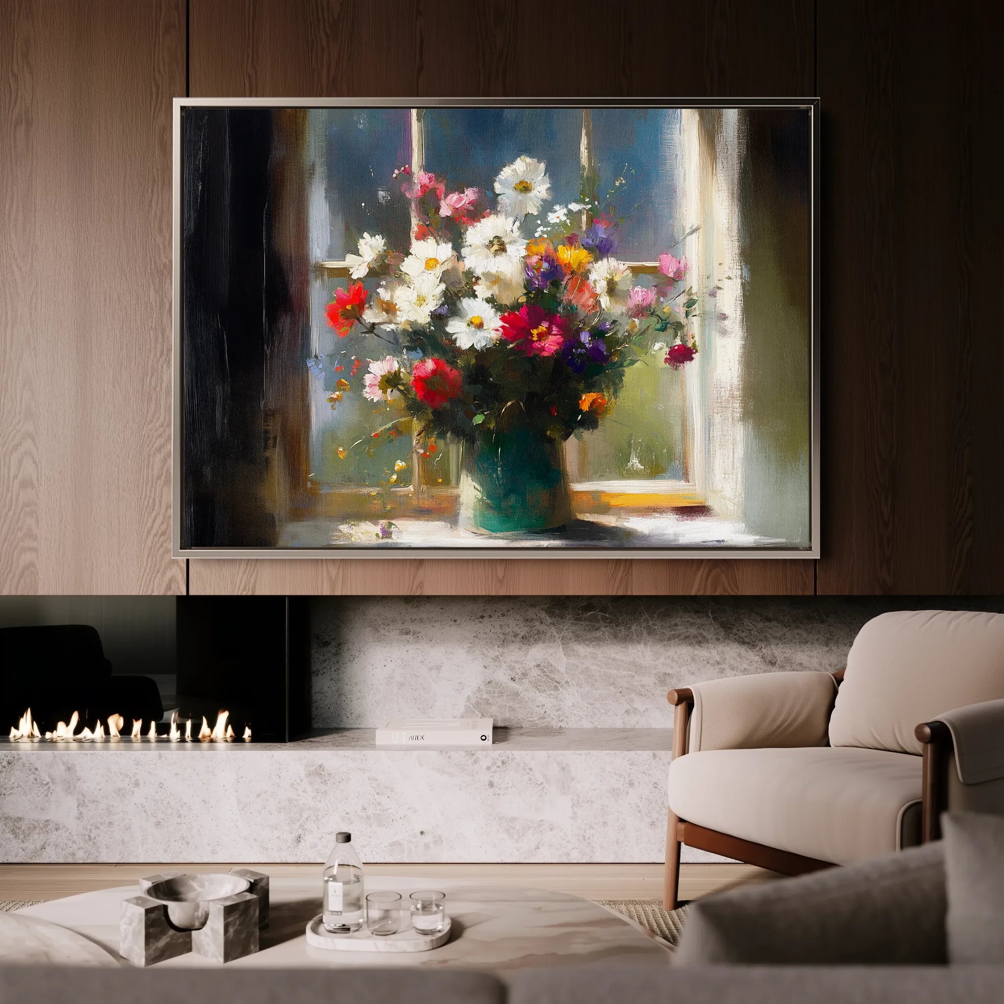 Floral 775 Canvas Art 60 x 40 cm / Black