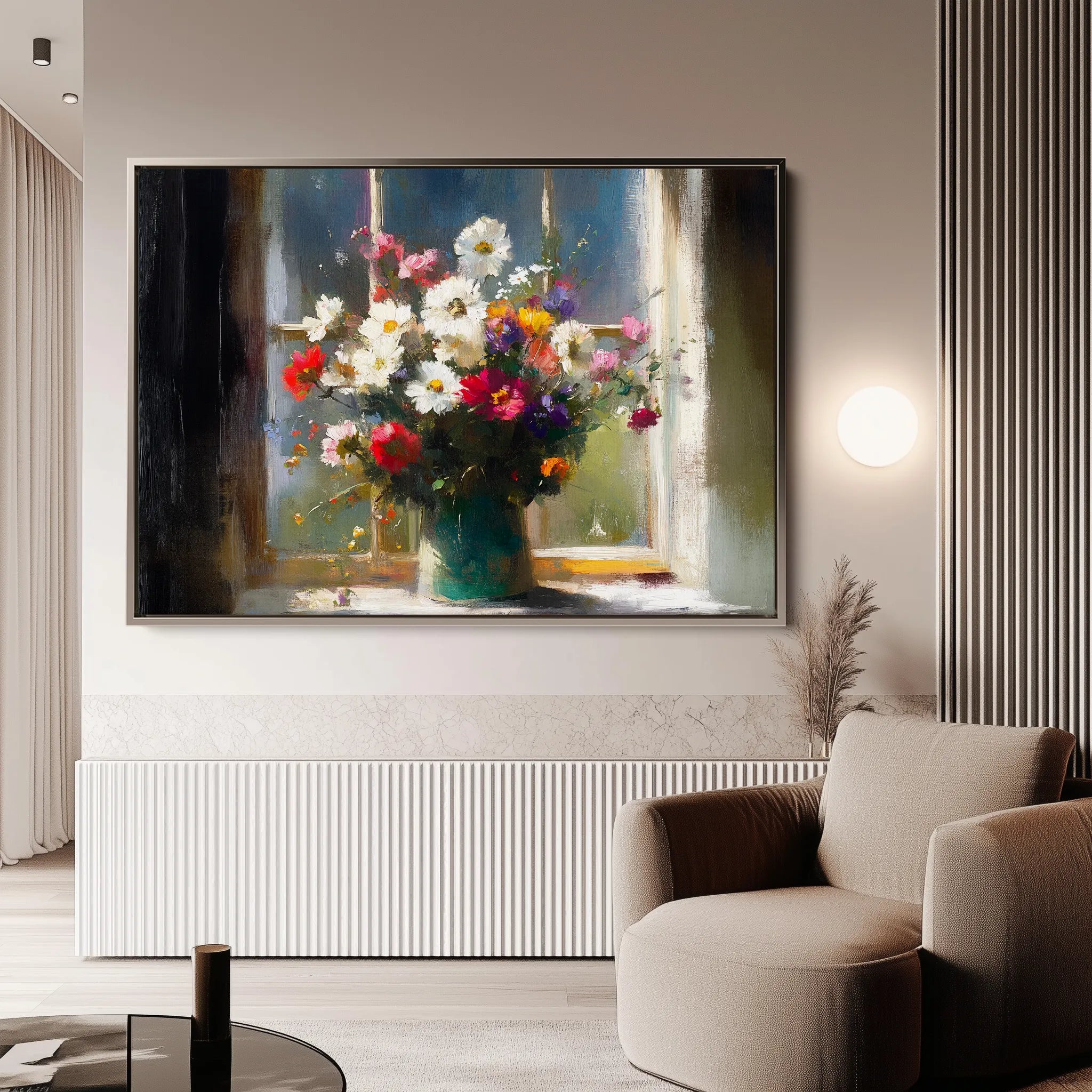 Floral 775 Canvas Art 60 x 40 cm / Black