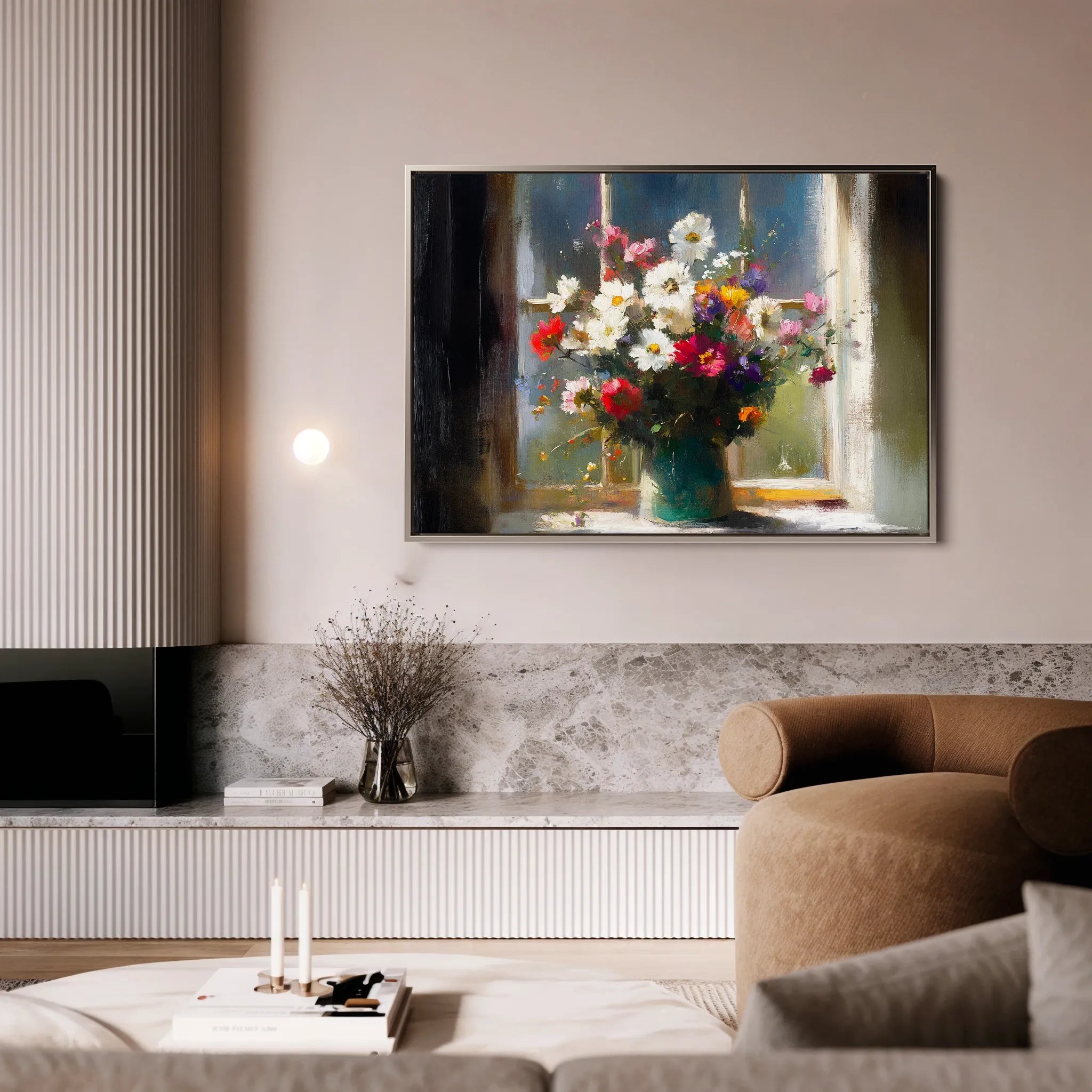 Floral 775 Canvas Art 60 x 40 cm / Black