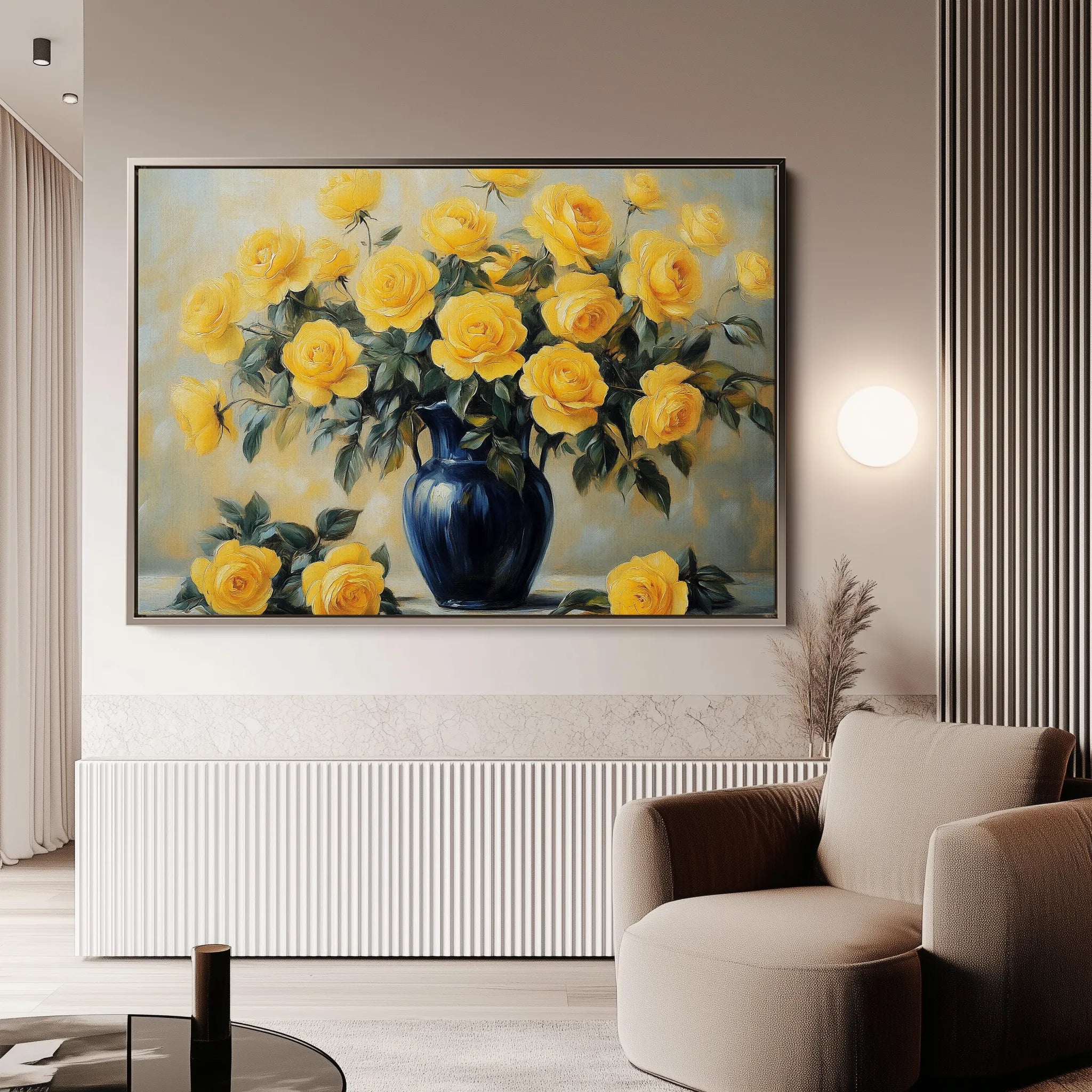 Floral 776 Canvas Art 60 x 40 cm / Black