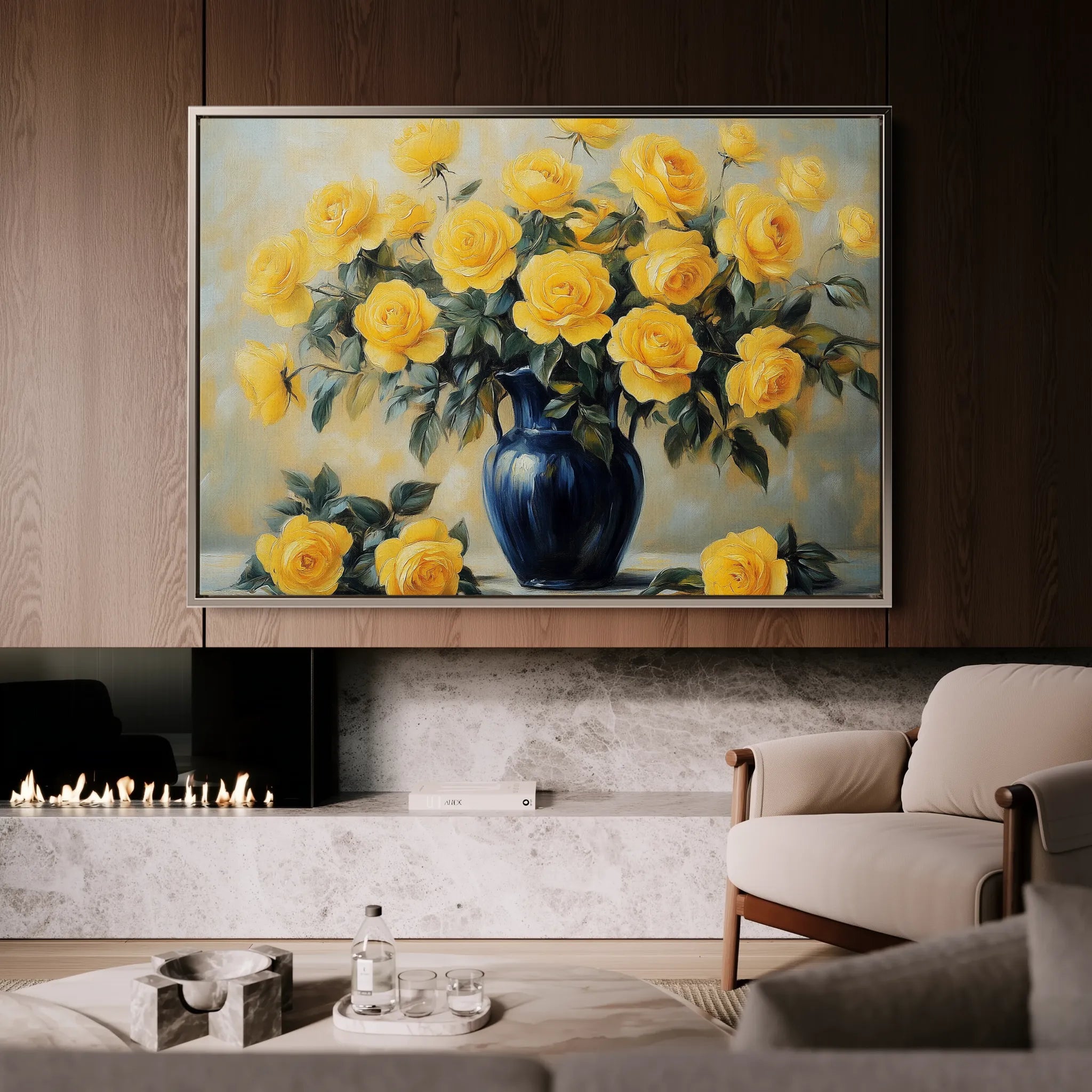 Floral 776 Canvas Art 60 x 40 cm / Black