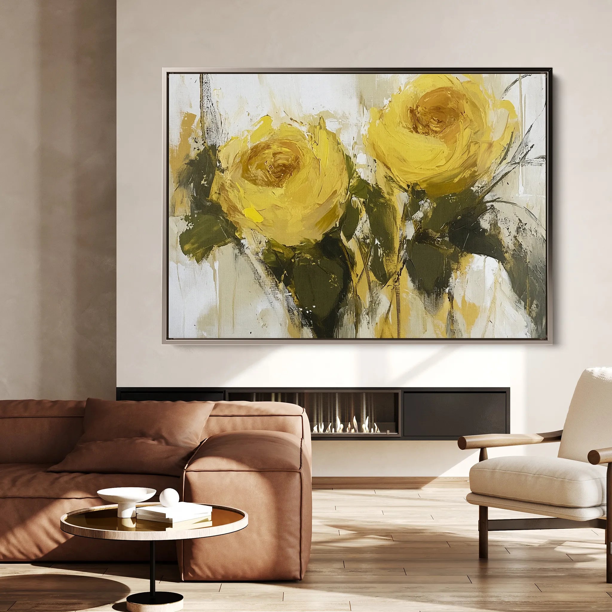 Floral 778 Canvas Art 60 x 40 cm / Black