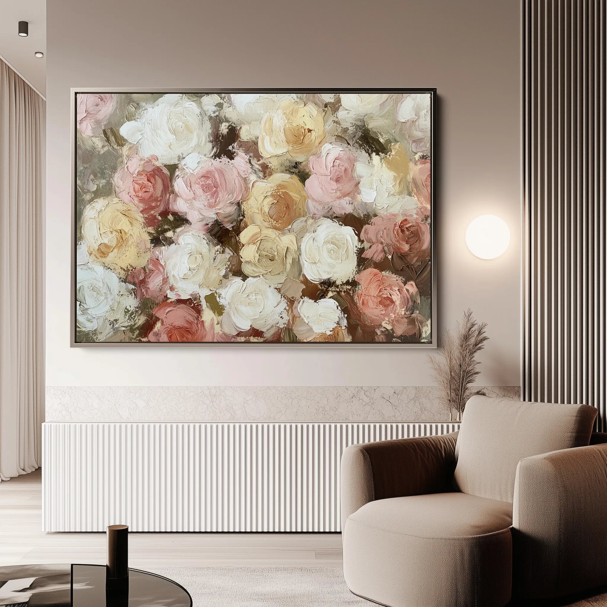 Floral 779 Canvas Art 60 x 40 cm / Black