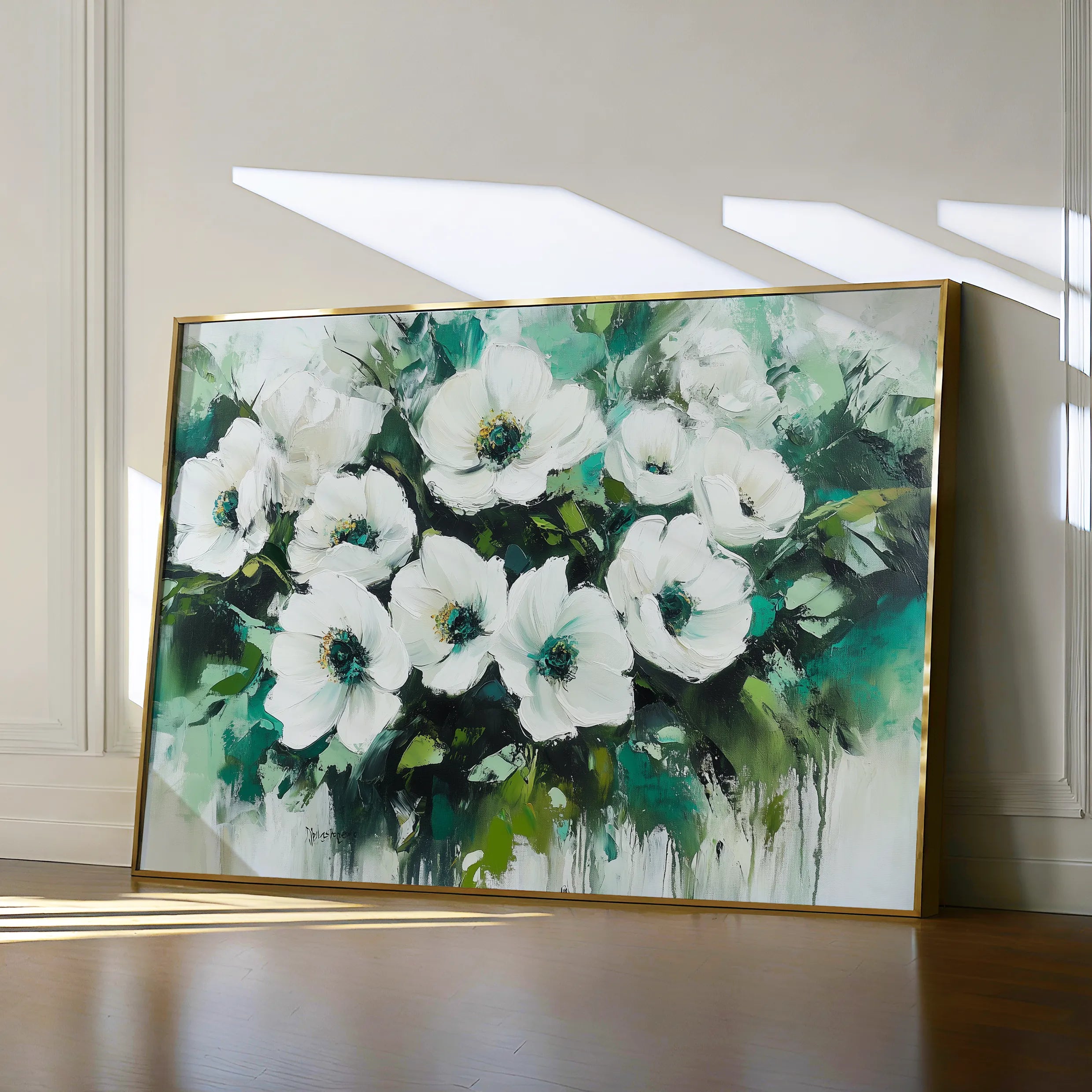 Floral 780 Canvas Art 60 x 40 cm / Black