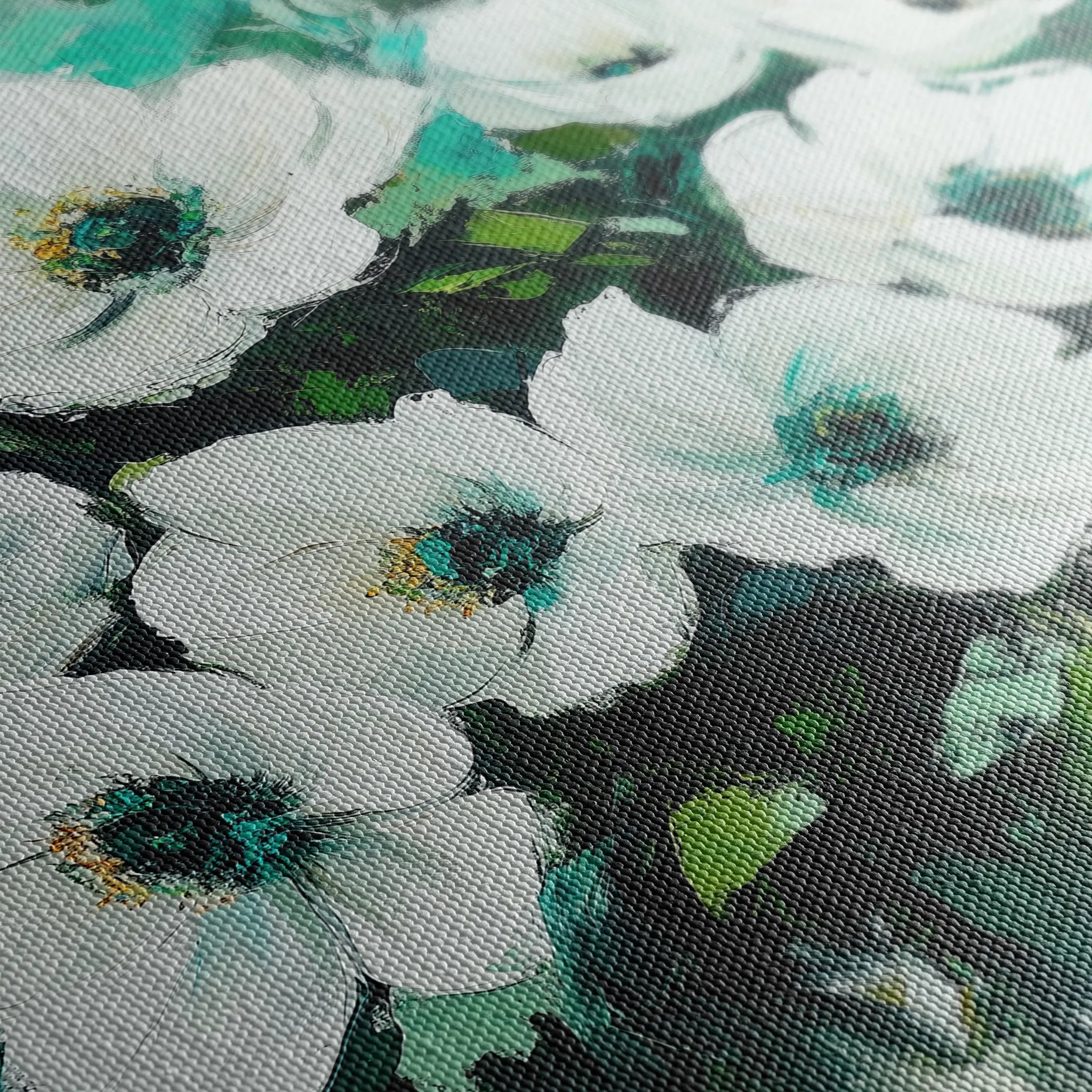 Floral 780 Canvas Art 60 x 40 cm / Black