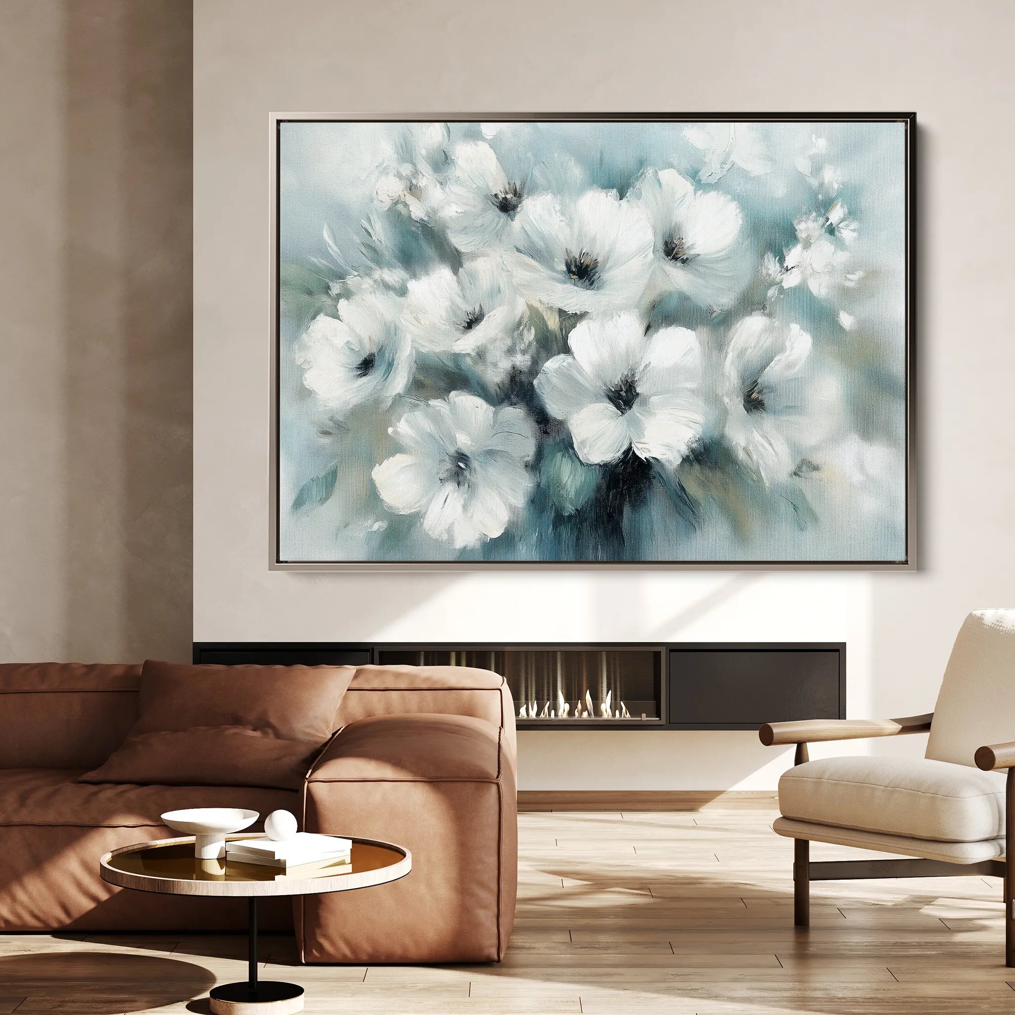 Floral 781 Canvas Art 60 x 40 cm / Black