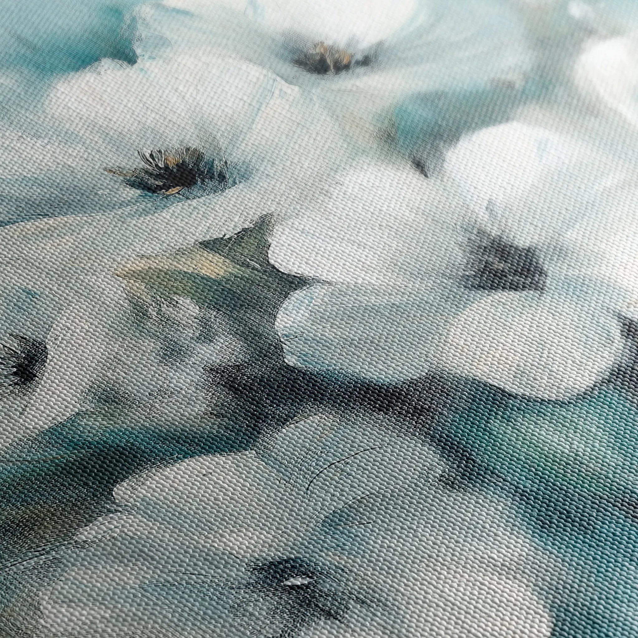 Floral 781 Canvas Art 60 x 40 cm / Black