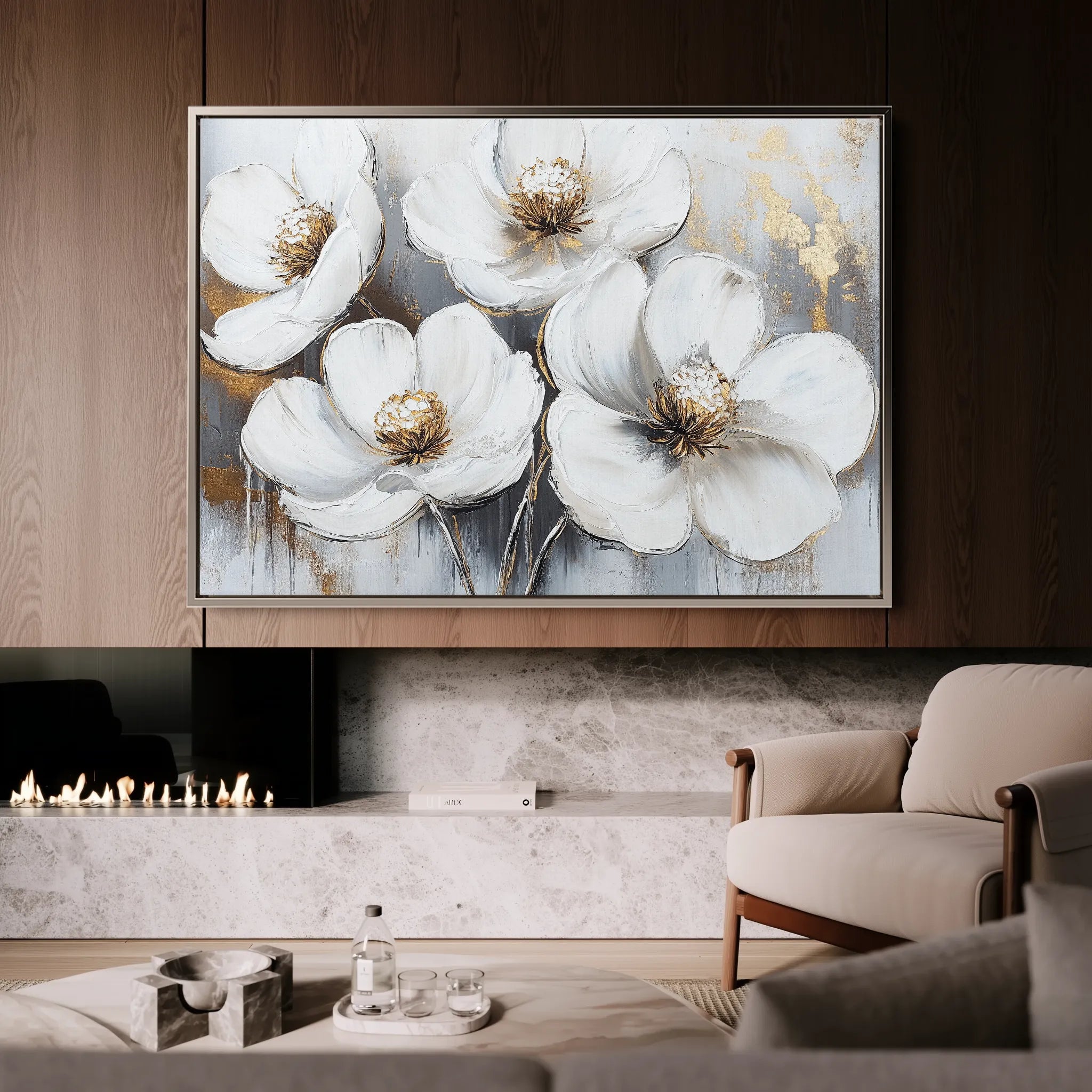 Floral 783 Canvas Art 60 x 40 cm / Black