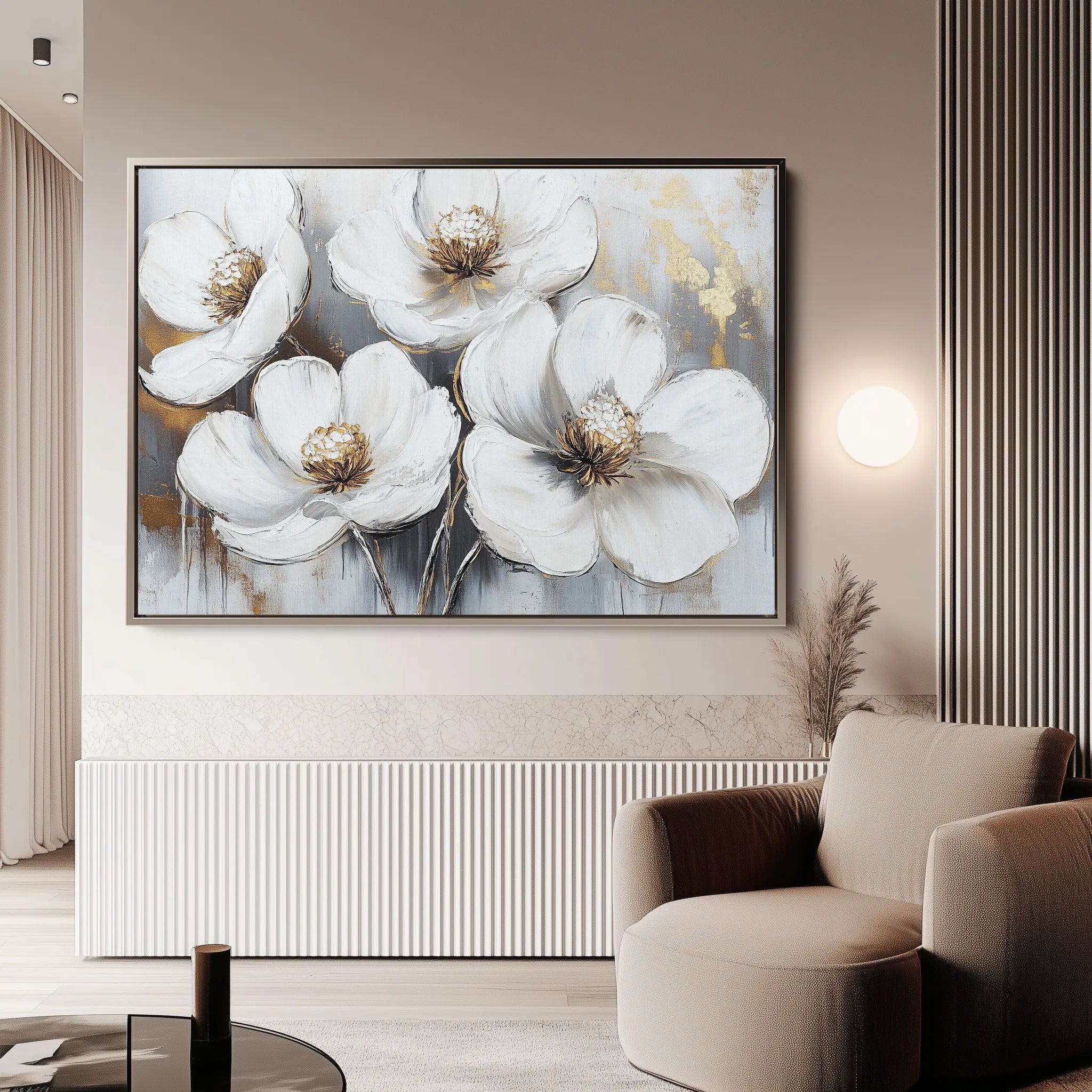 Floral 783 Canvas Art 60 x 40 cm / Black