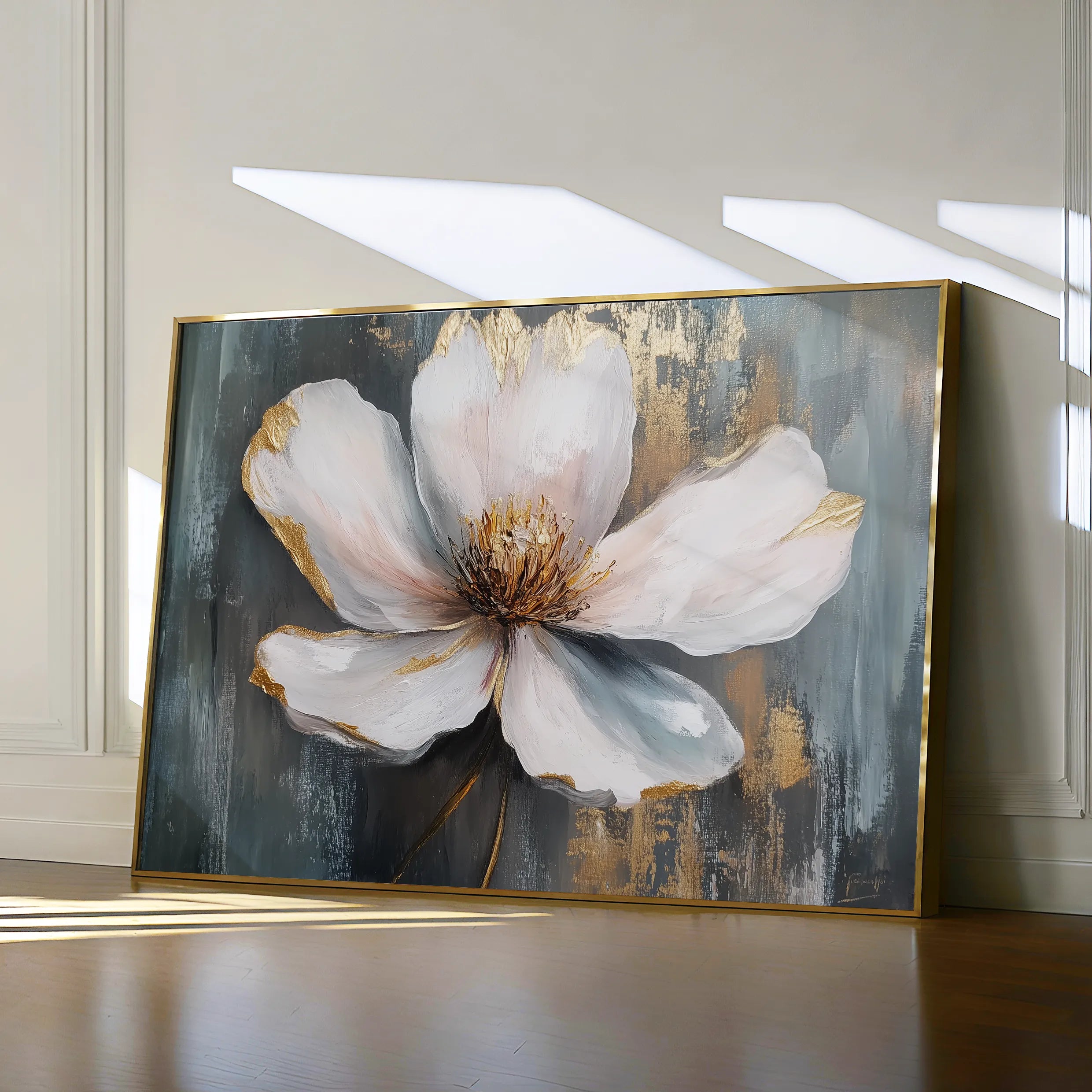 Floral 784 Canvas Art 60 x 40 cm / Black