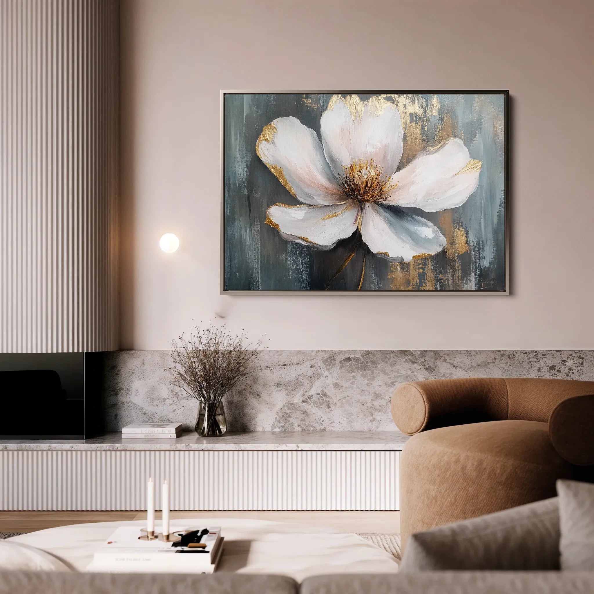 Floral 784 Canvas Art 60 x 40 cm / Black