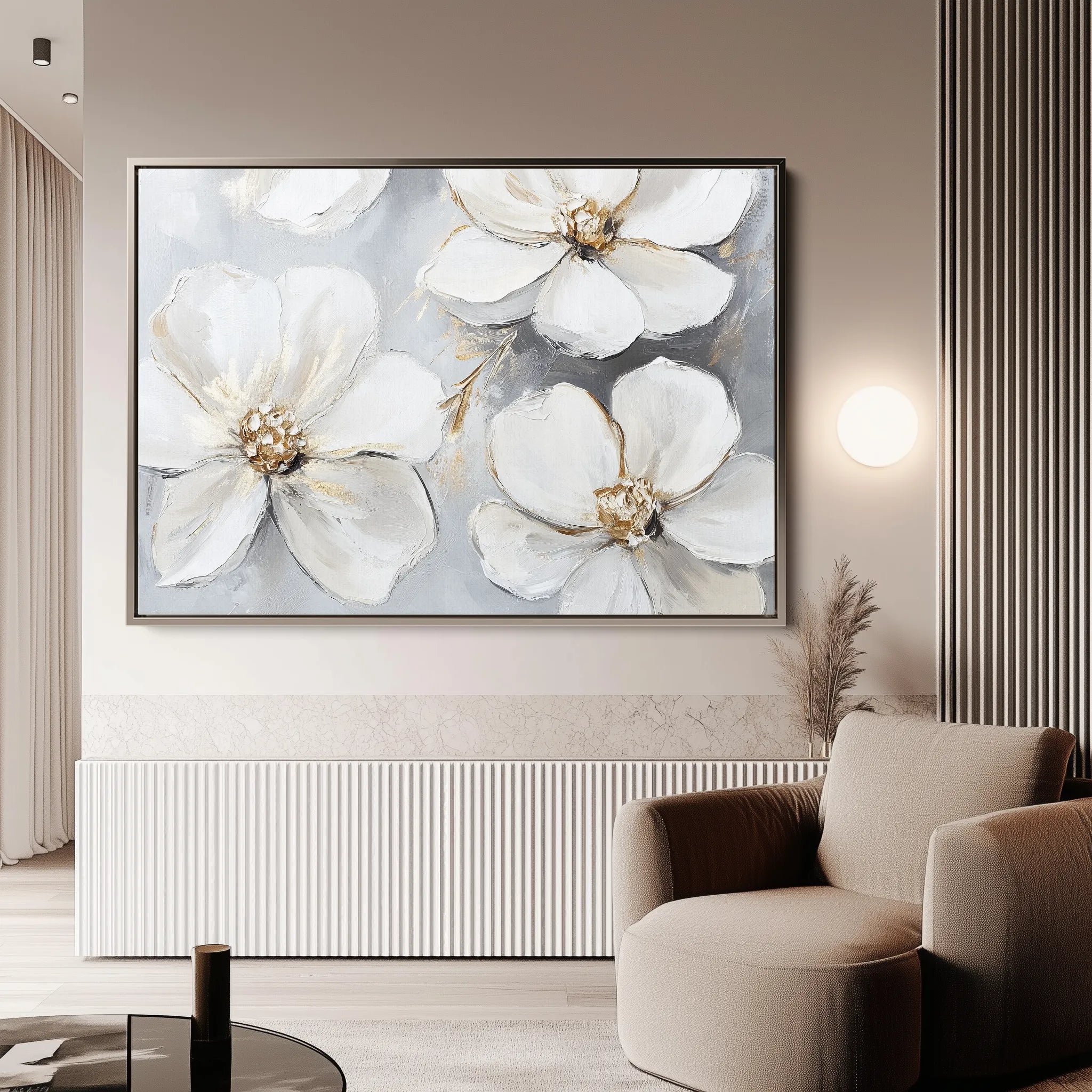 Floral 785 Canvas Art 60 x 40 cm / Black