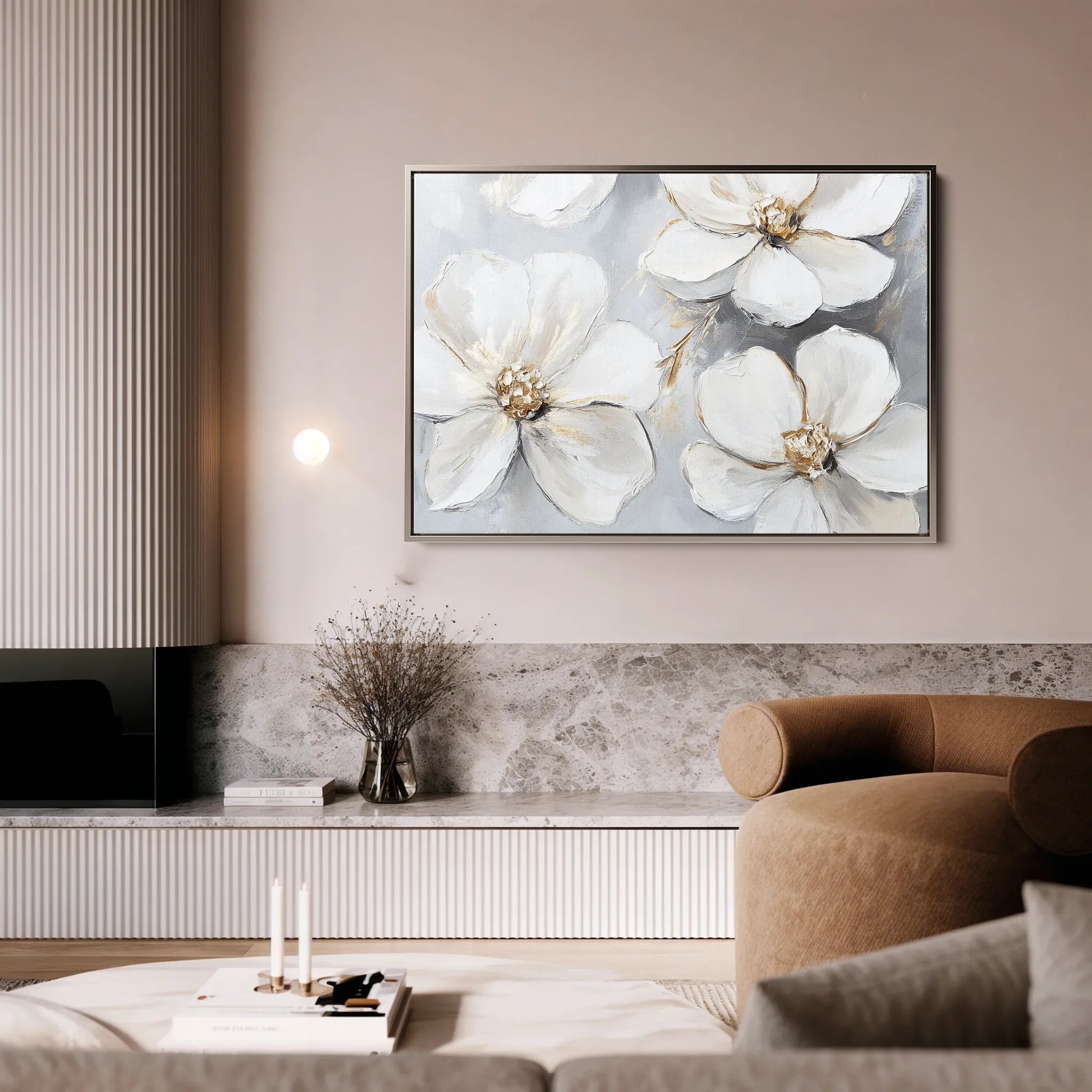 Floral 785 Canvas Art 60 x 40 cm / Black
