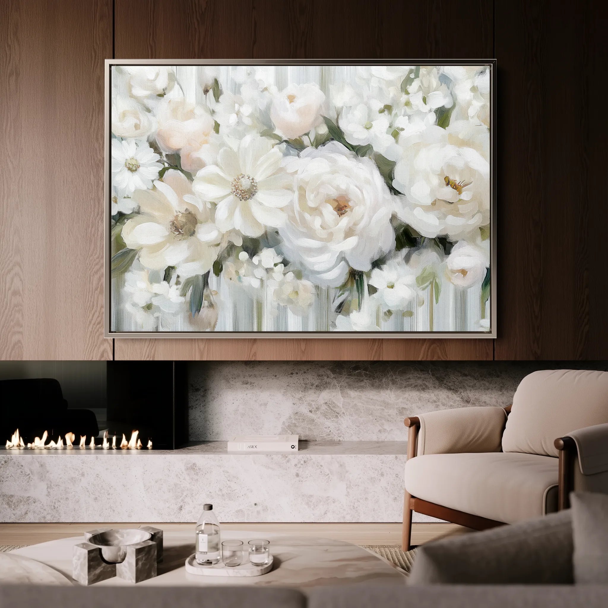 Floral 786 Canvas Art 60 x 40 cm / Black