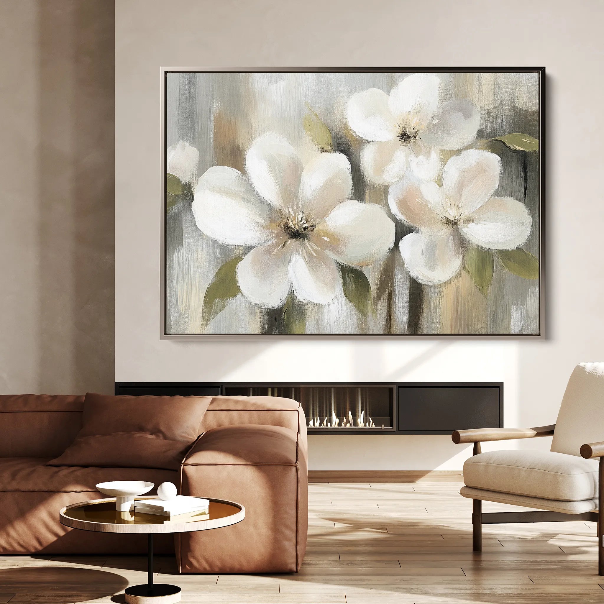 Floral 787 Canvas Art 60 x 40 cm / Black