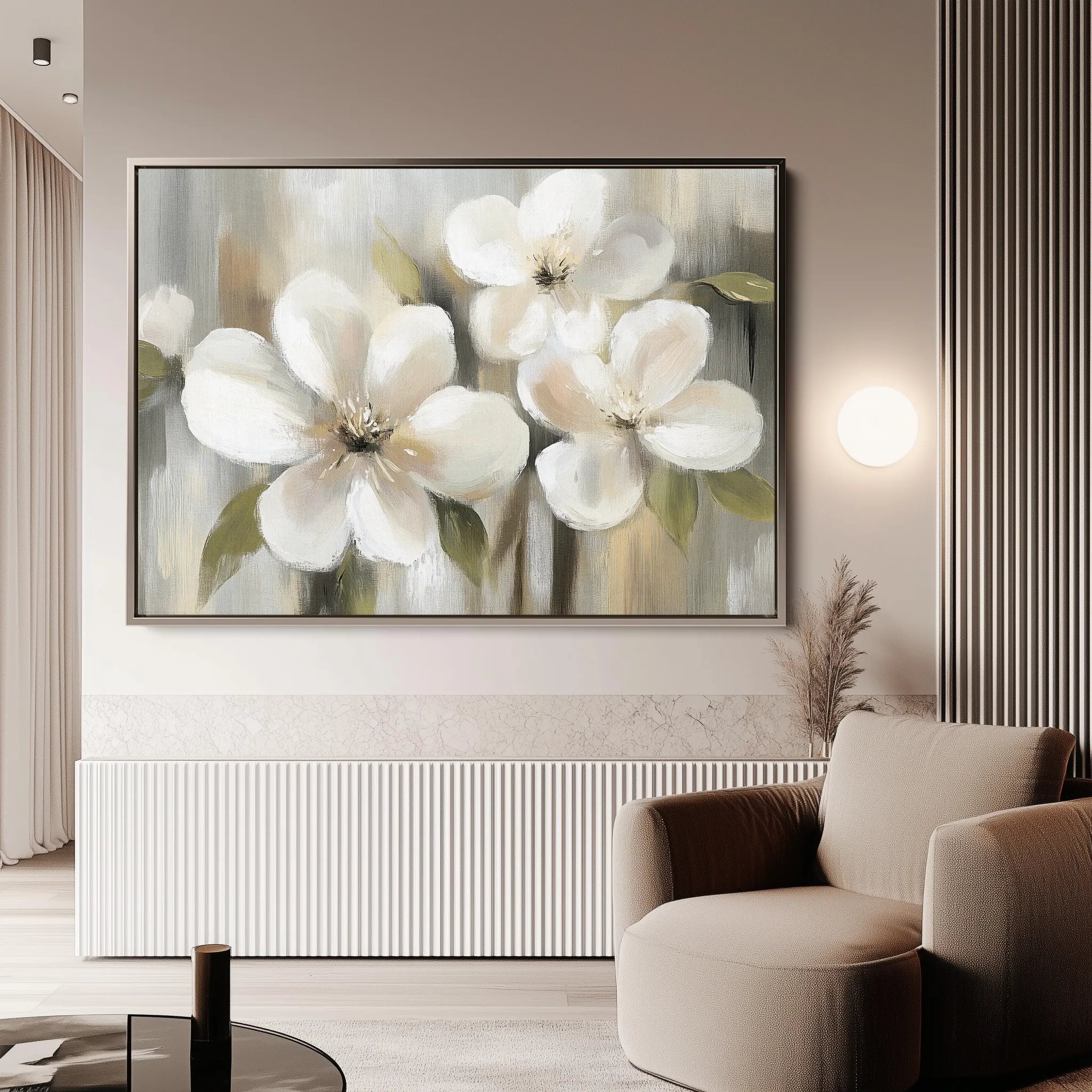 Floral 787 Canvas Art 60 x 40 cm / Black