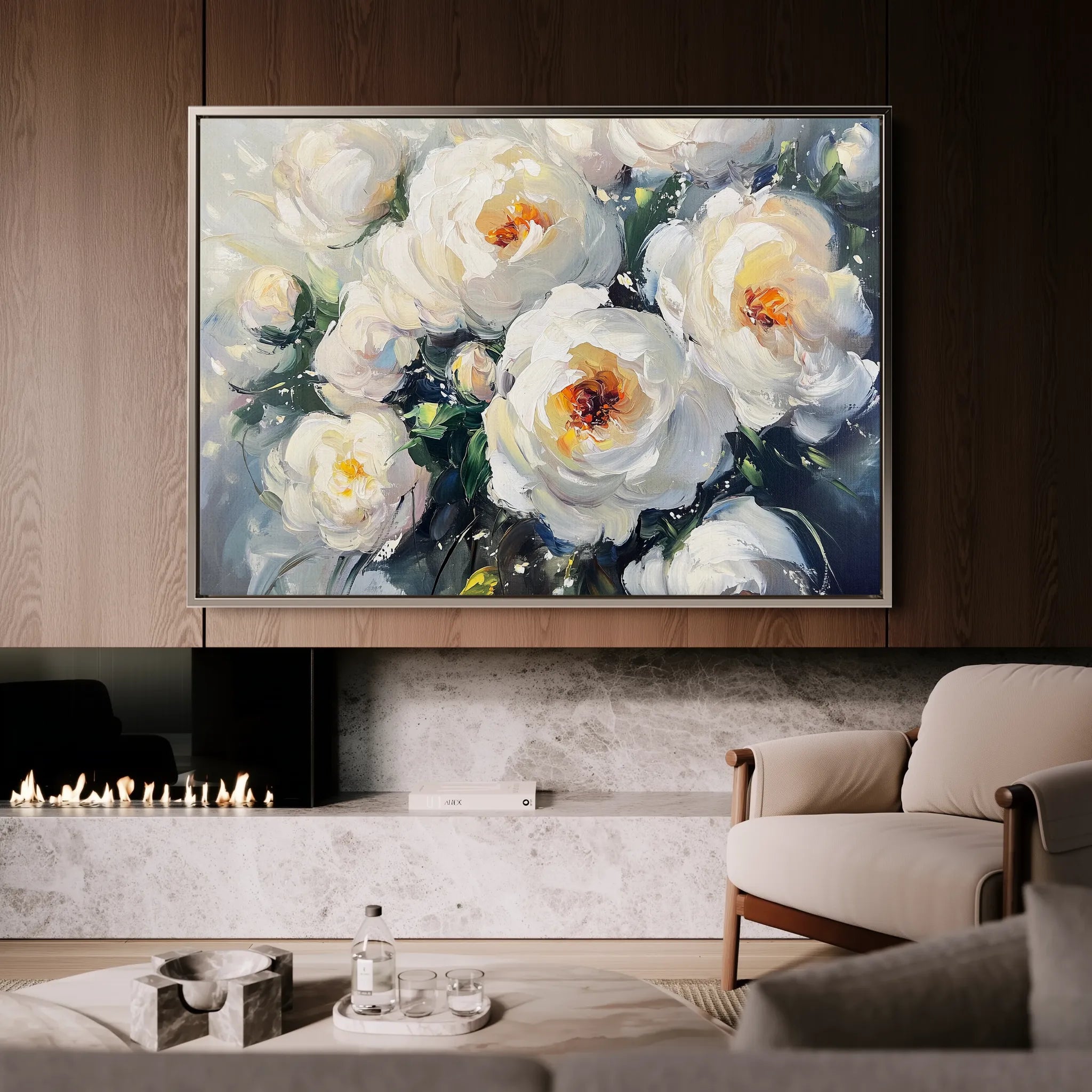 Floral 789 Canvas Art 60 x 40 cm / Black