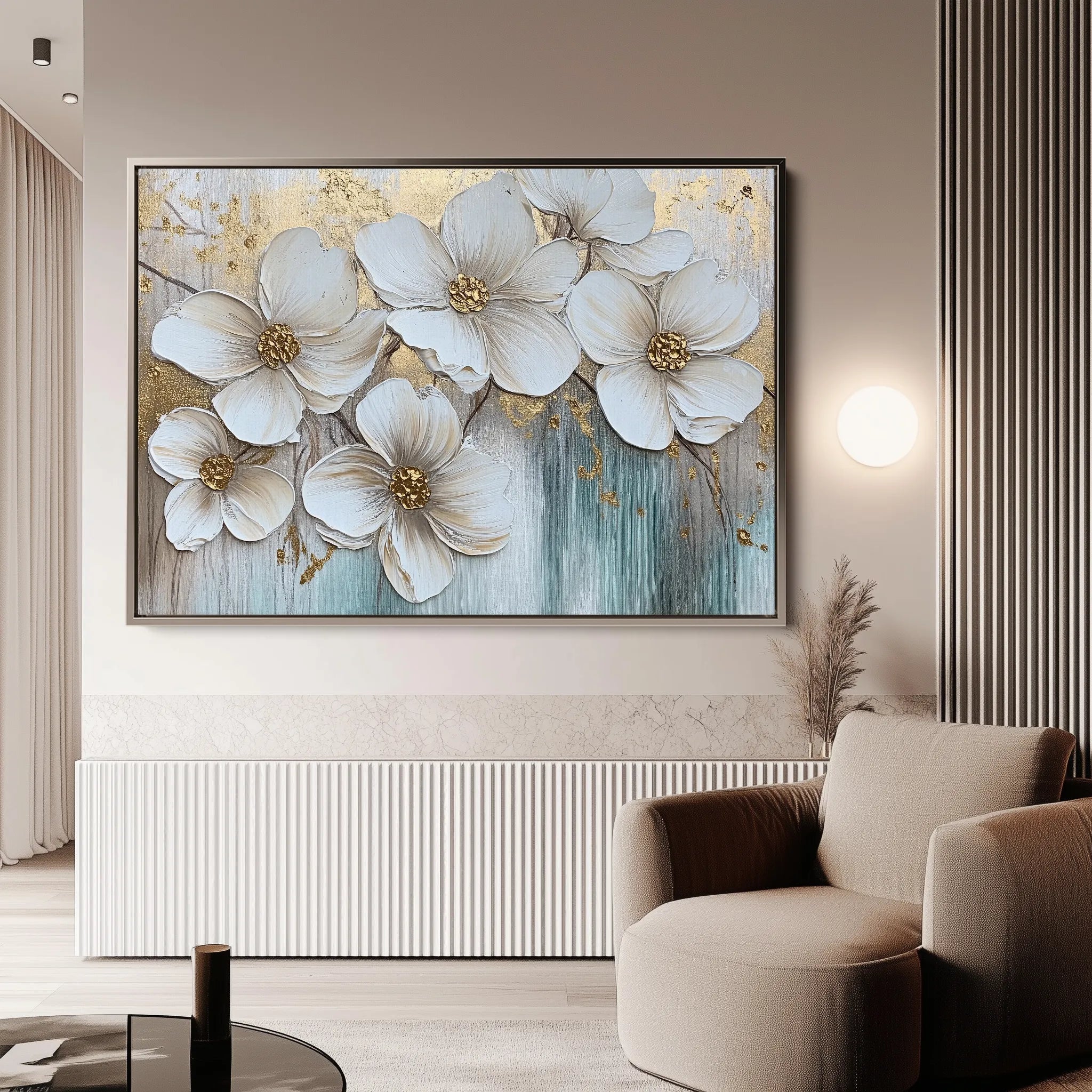 Floral 791 Canvas Art 60 x 40 cm / Black