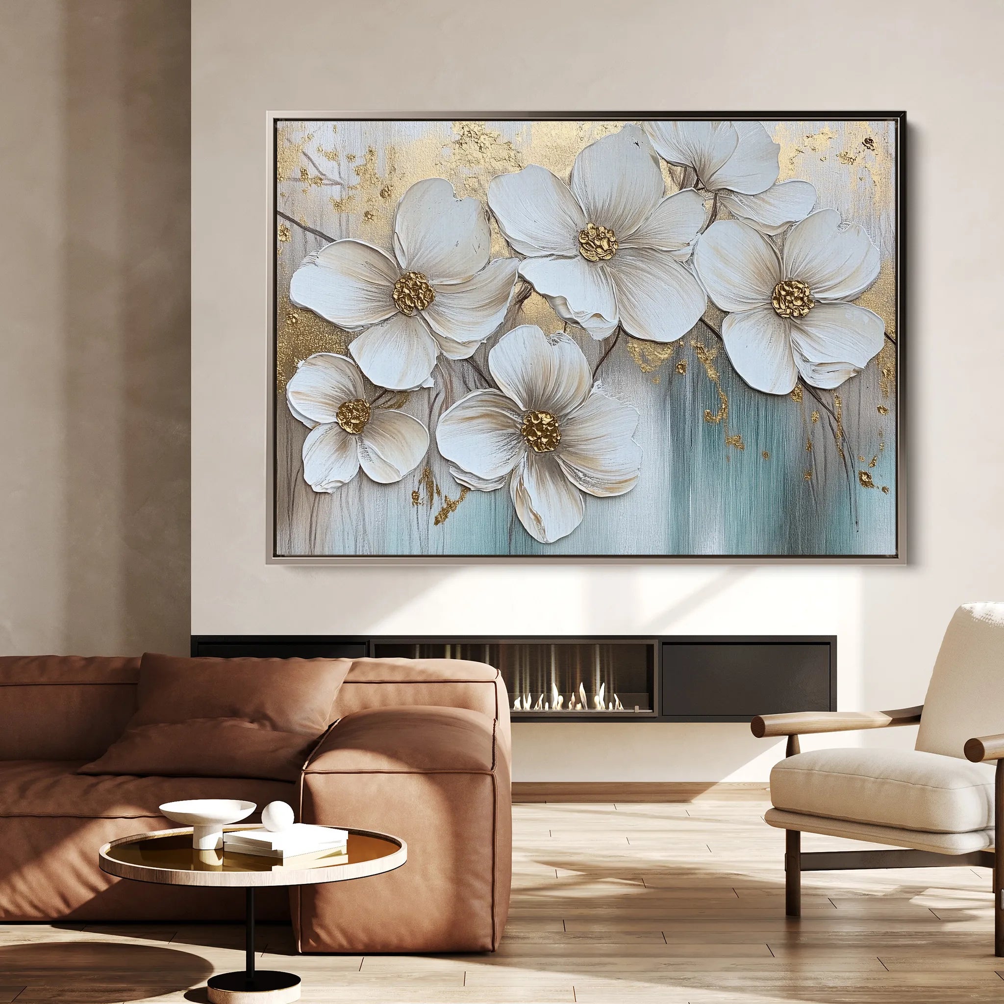 Floral 791 Canvas Art 60 x 40 cm / Black