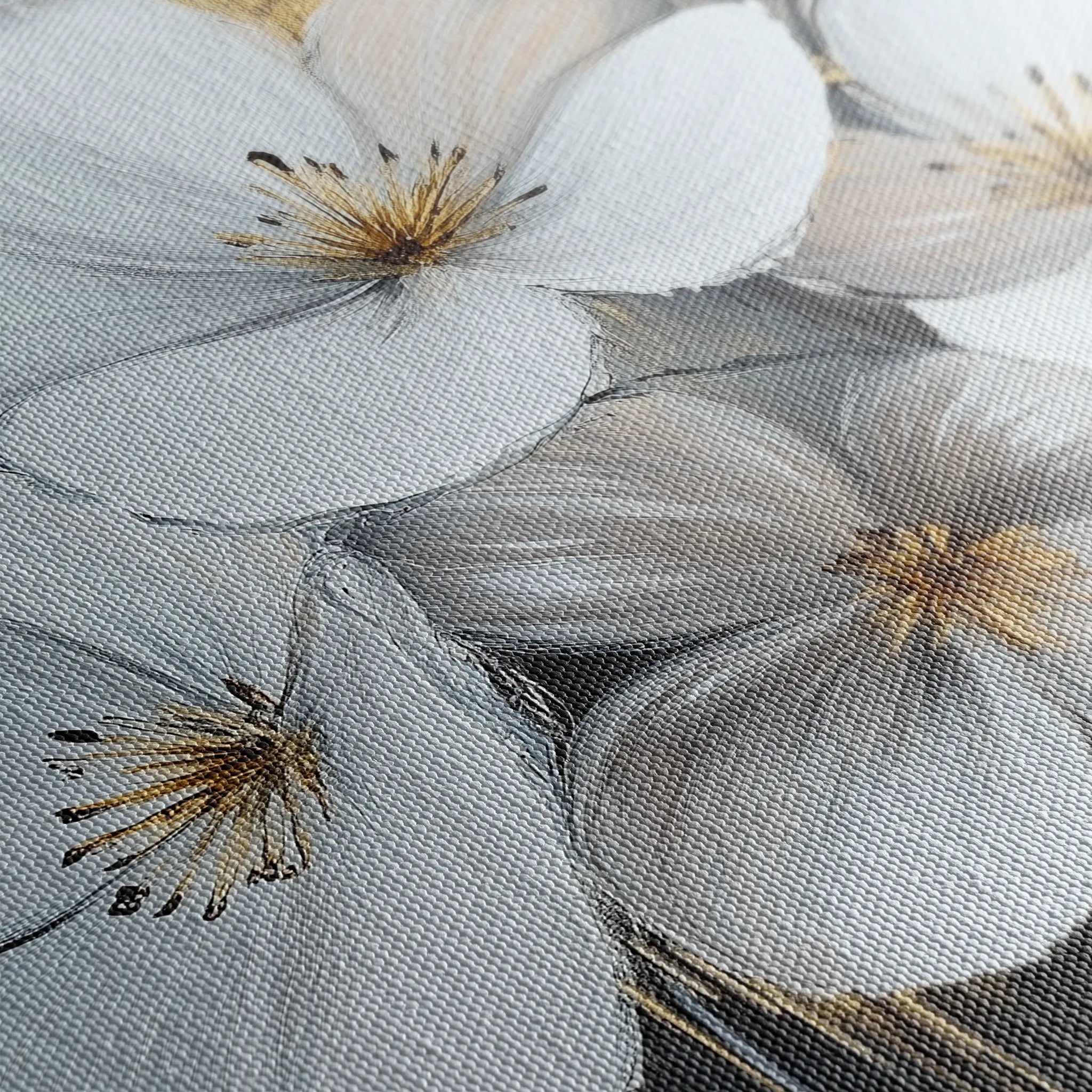 Floral 792 Canvas Art 60 x 40 cm / Black