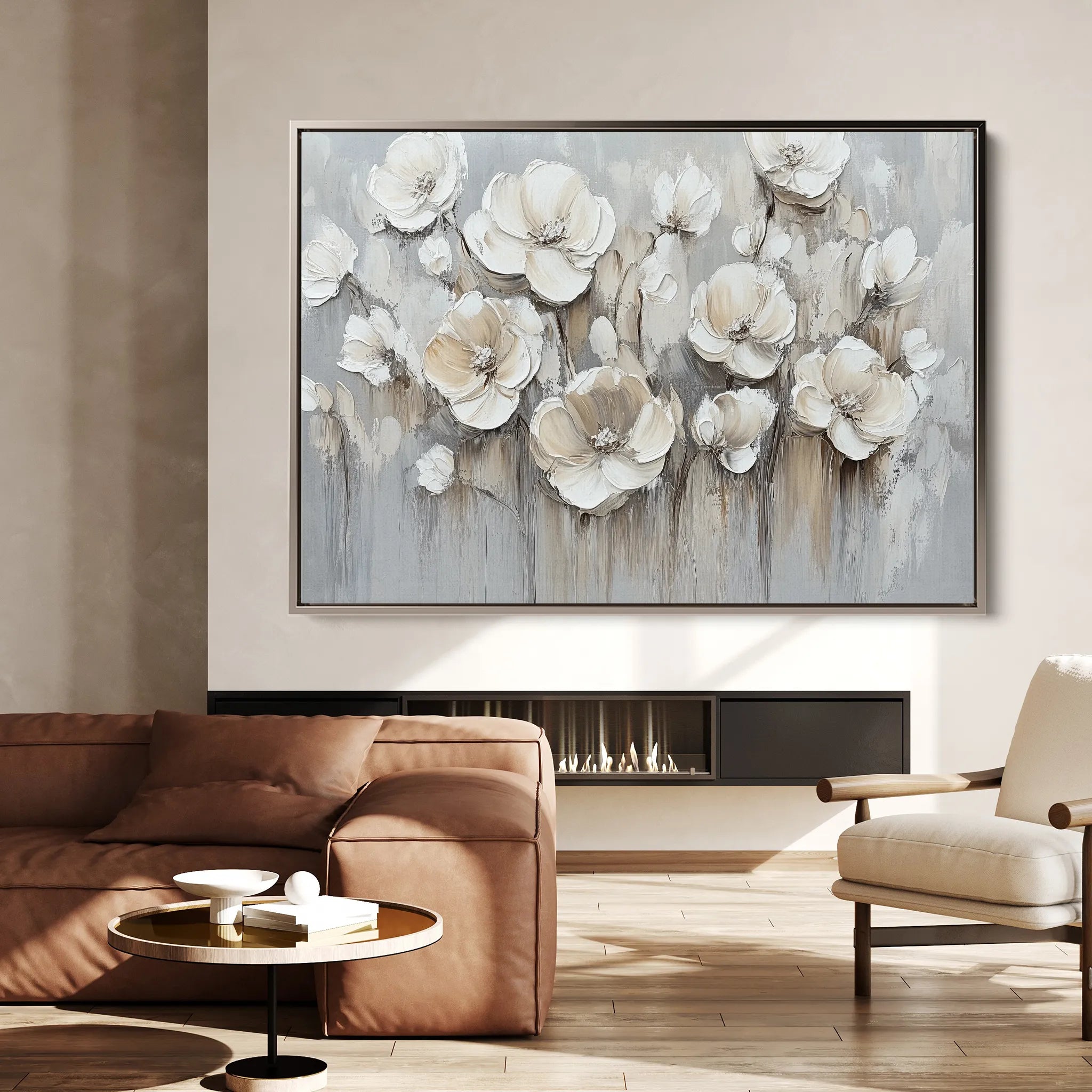 Floral 793 Canvas Art 60 x 40 cm / Black