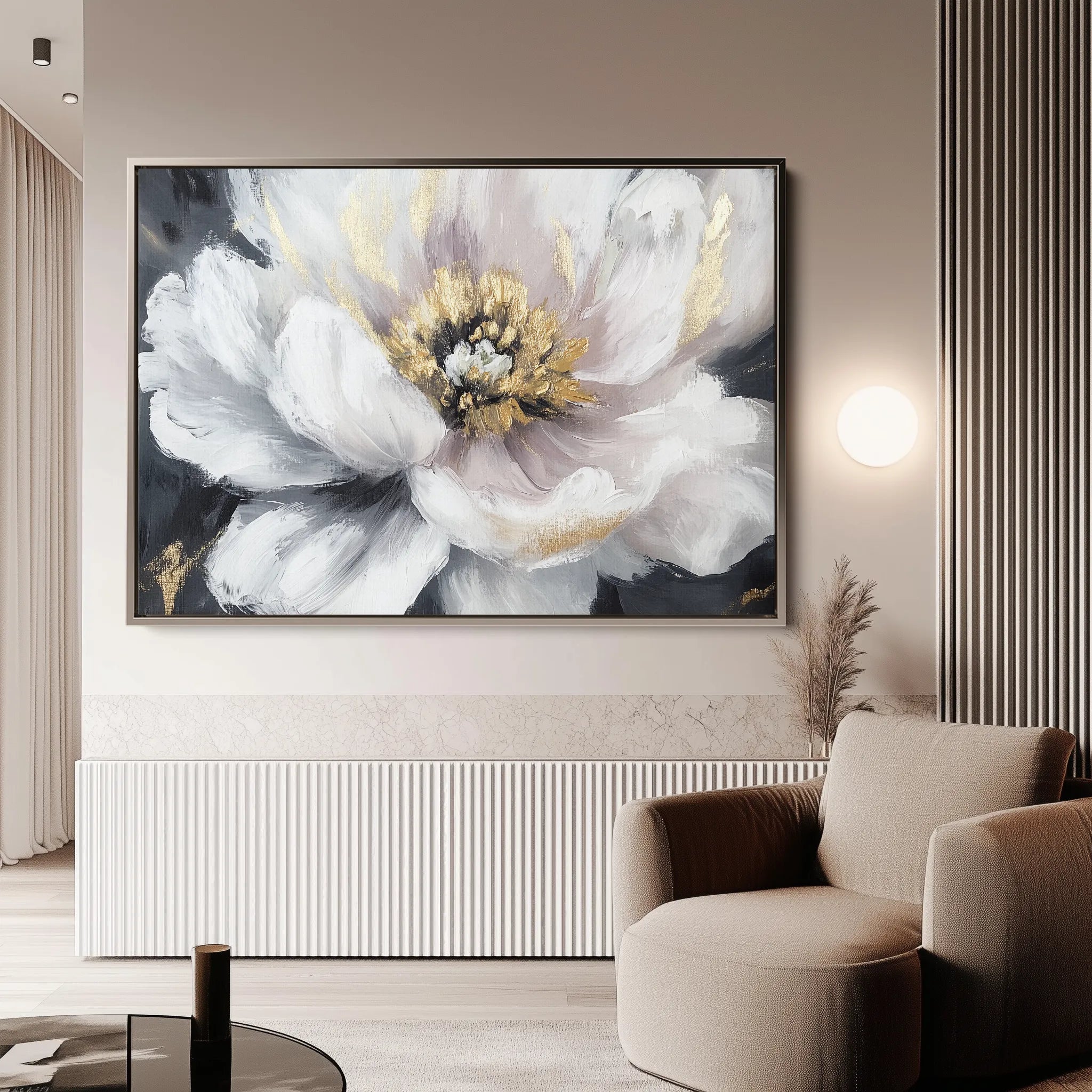 Floral 794 Canvas Art 60 x 40 cm / Black