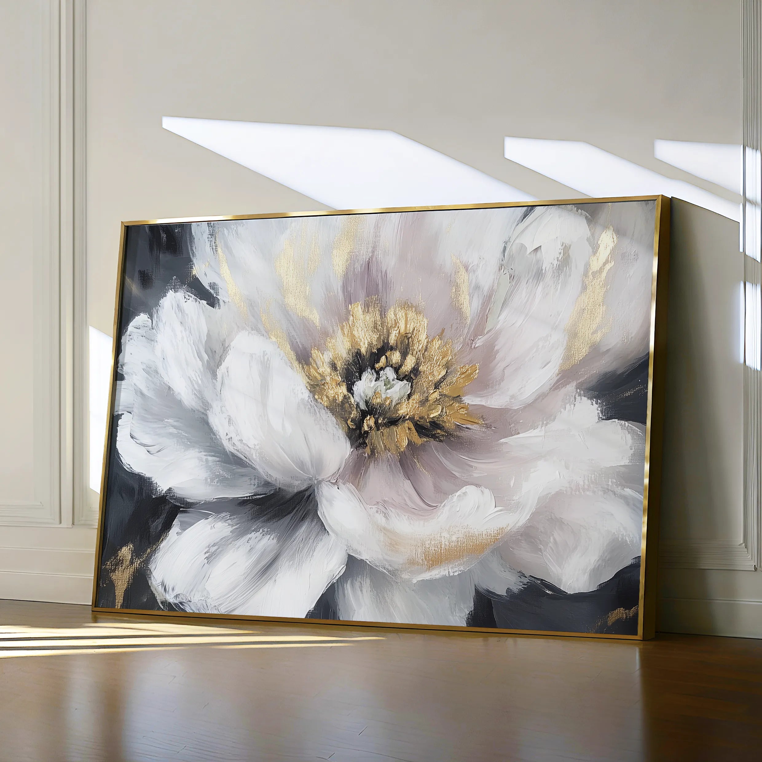 Floral 794 Canvas Art 60 x 40 cm / Black
