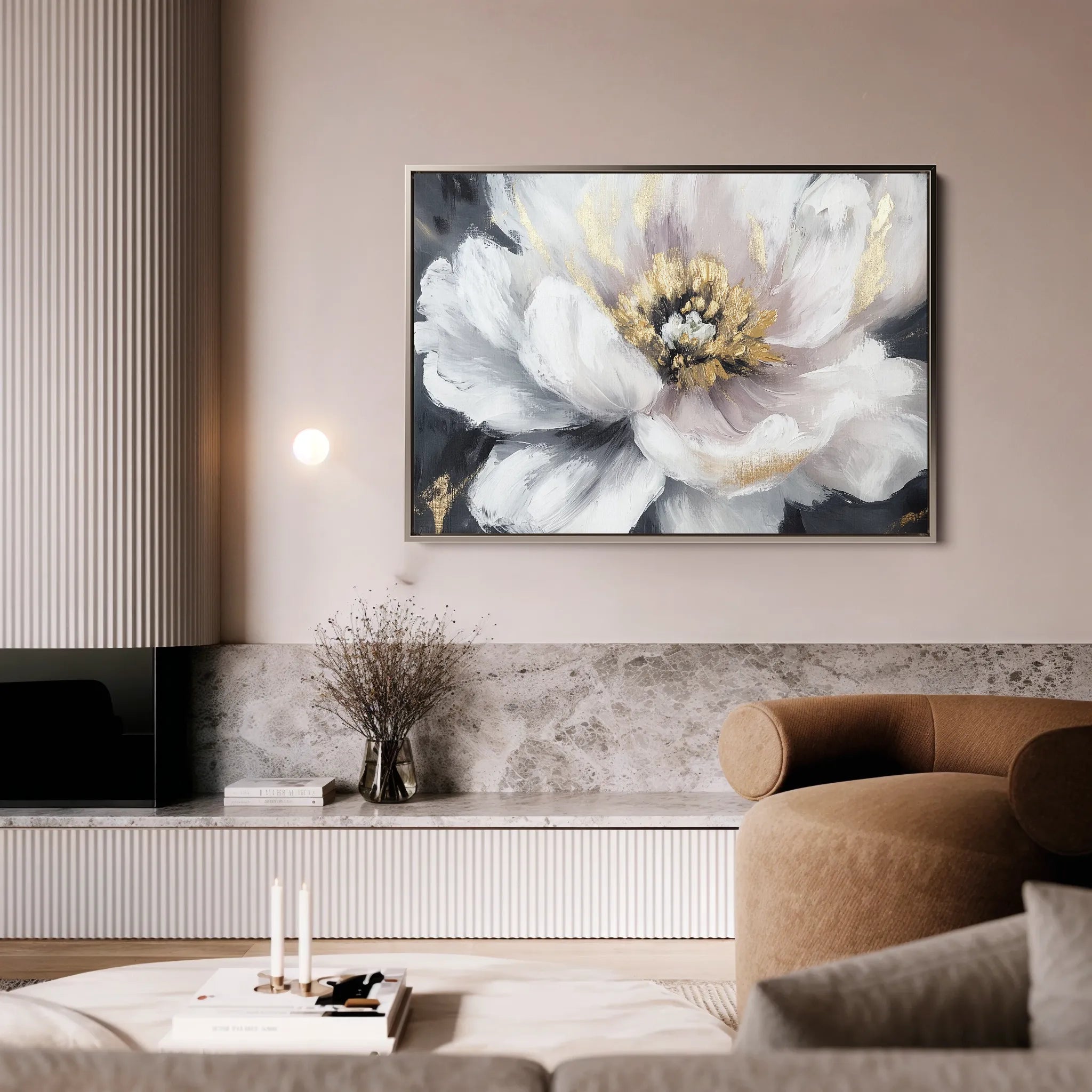 Floral 794 Canvas Art 60 x 40 cm / Black