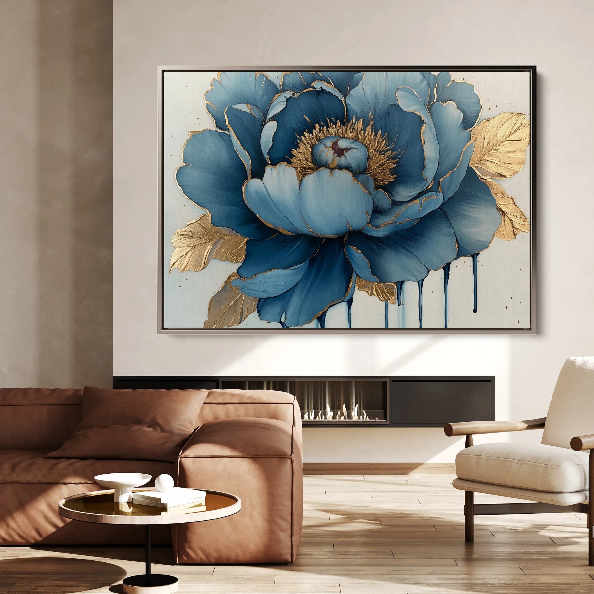 Floral 796 Canvas Art 60 x 40 cm / Black