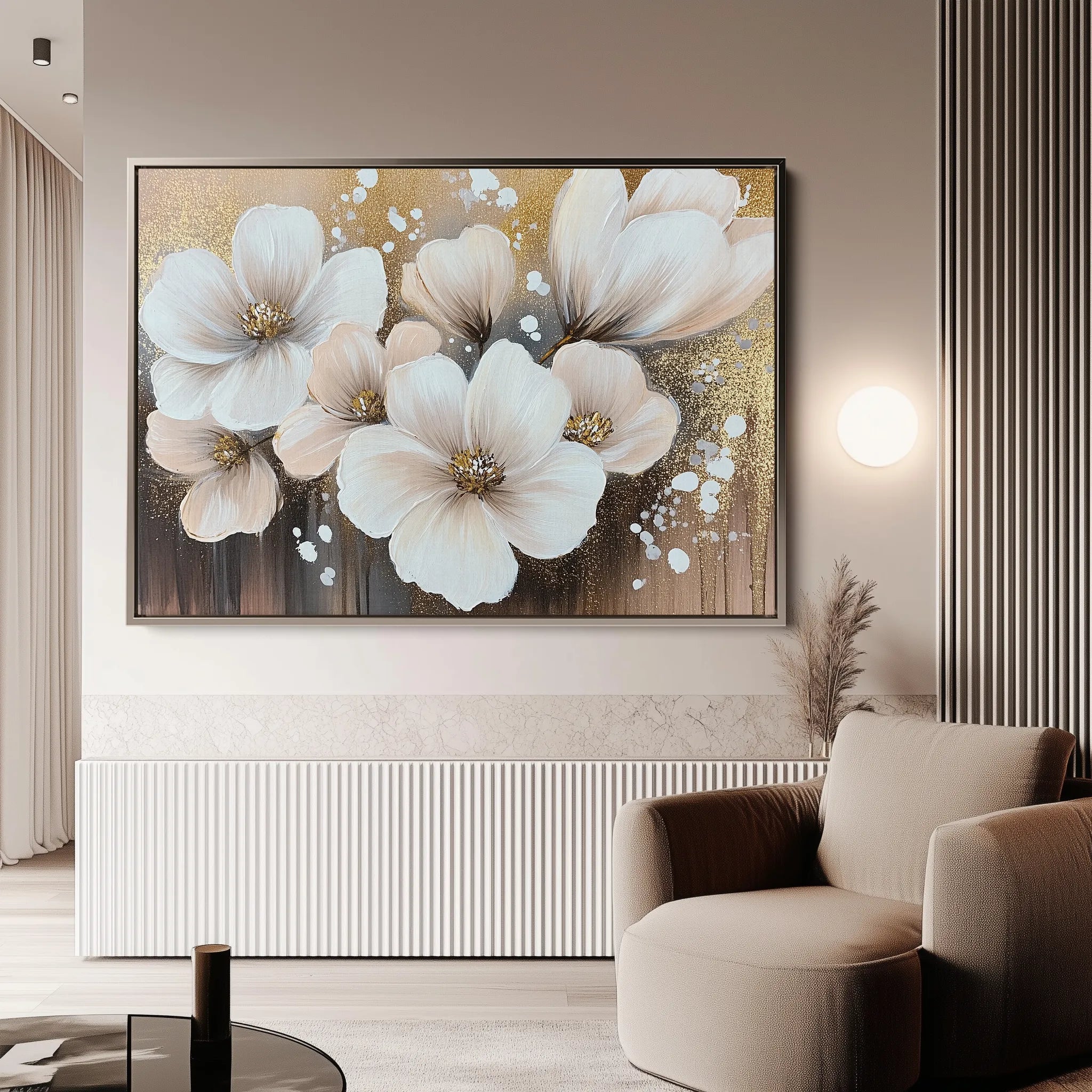 Floral 797 Canvas Art 60 x 40 cm / Black