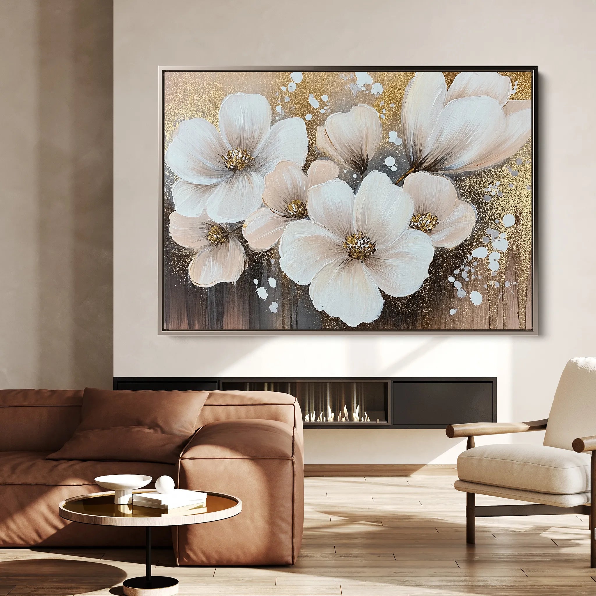 Floral 797 Canvas Art 60 x 40 cm / Black