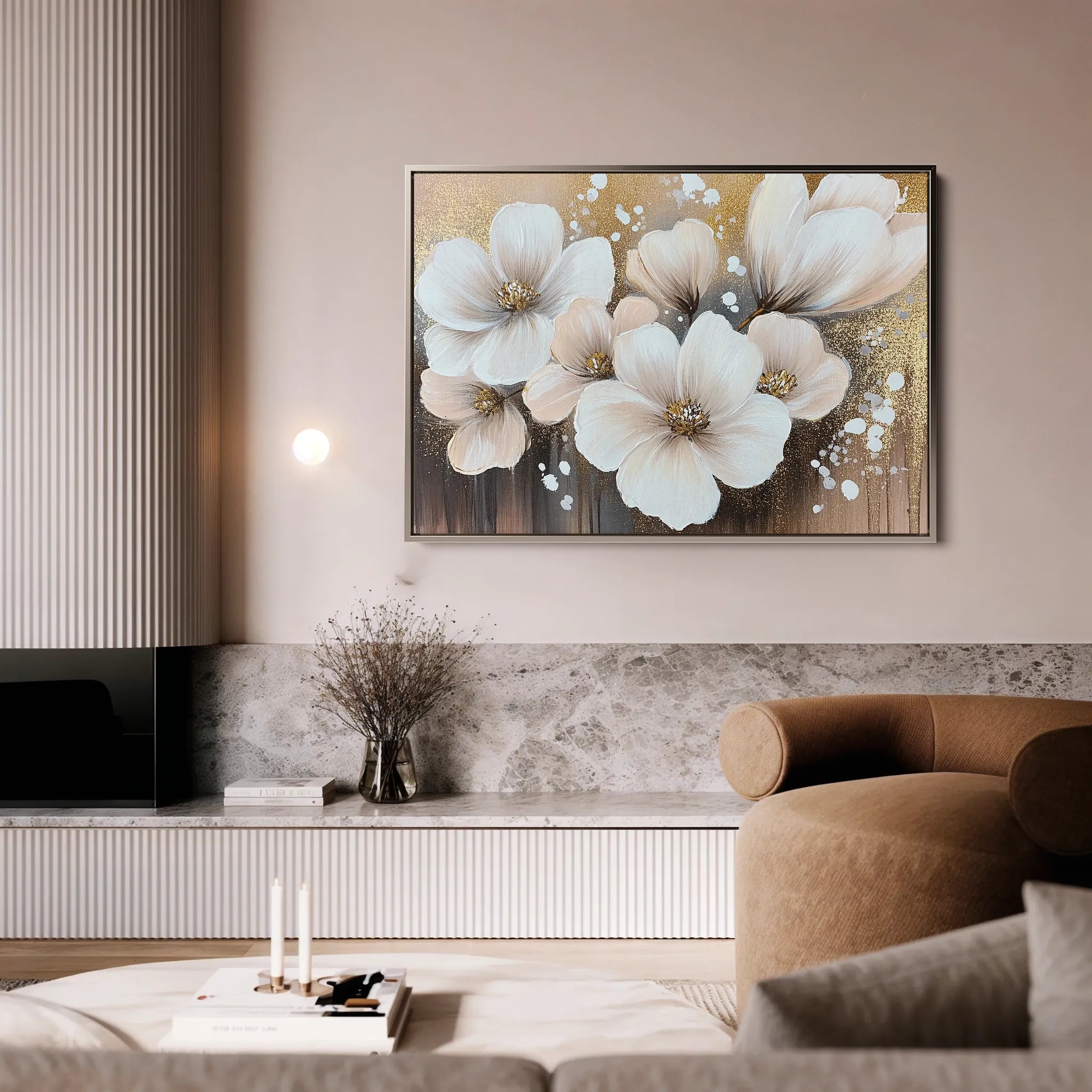 Floral 797 Canvas Art 60 x 40 cm / Black