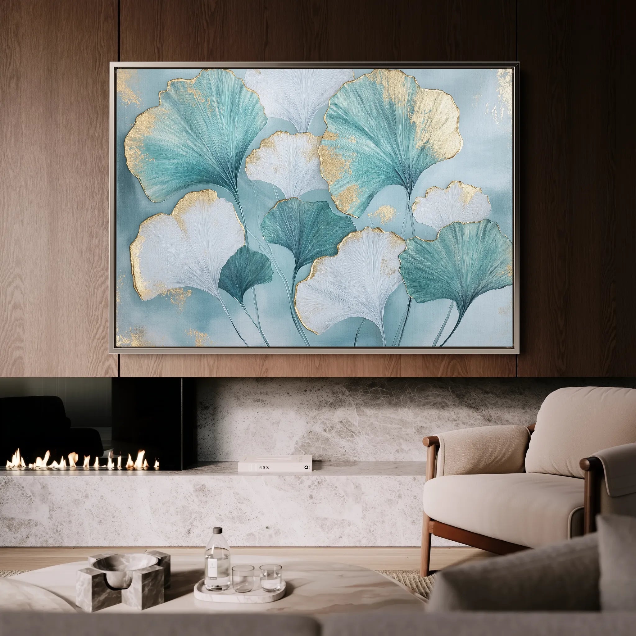 Floral 798 Canvas Art 60 x 40 cm / Black